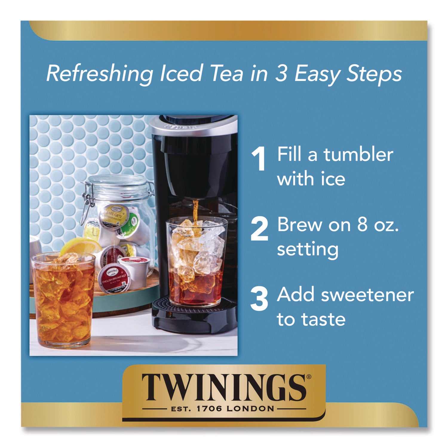 TWININGS® Iced Tea K-Cups, Unsweetened Black, 24/Box