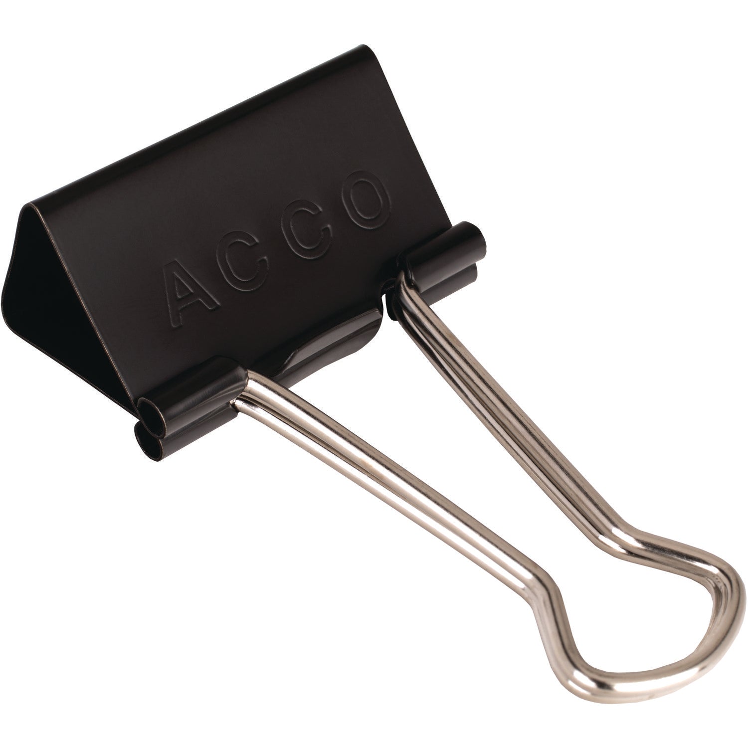ACCO Binder Clips, Medium, Black/silver, Dozen