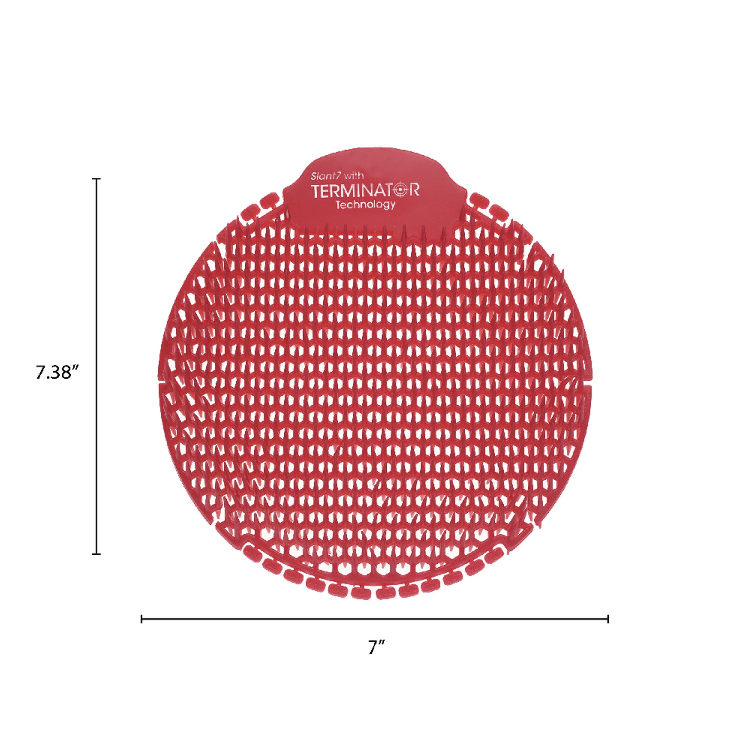 Fresh Products Slant7 With Terminator Urinal Screen, Evergreen Scent, Red, 30/carton