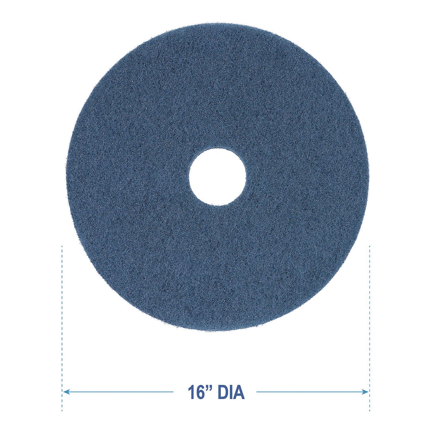 Boardwalk® Scrubbing Floor Pads, 16" Diameter, Blue, 5/carton