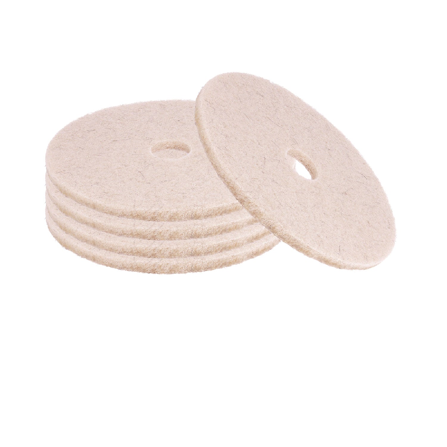 Boardwalk® Natural Hog Hair Burnishing Floor Pads, 17" Diameter, Tan, 5/carton