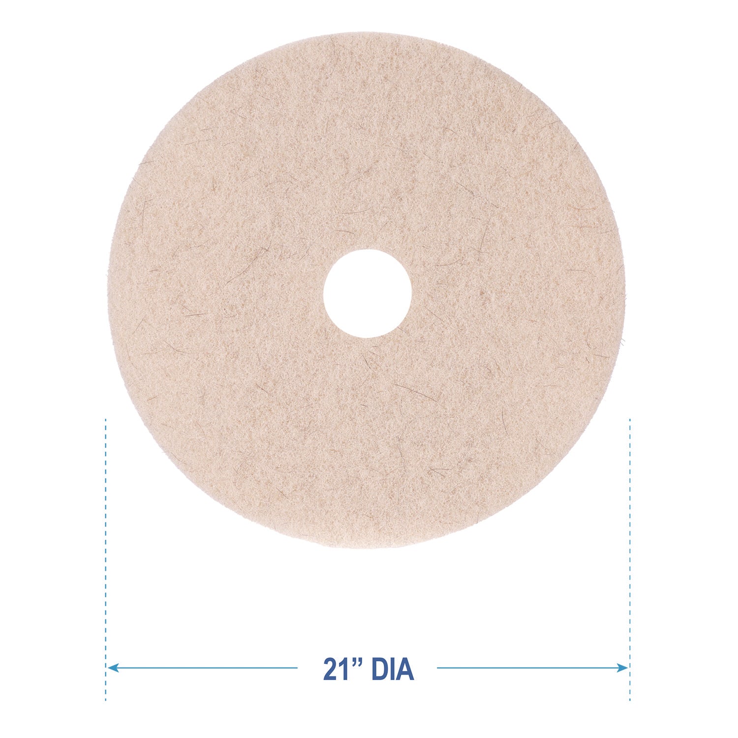 Boardwalk® Natural Hog Hair Burnishing Floor Pads, 21" Diameter, Tan, 5/carton