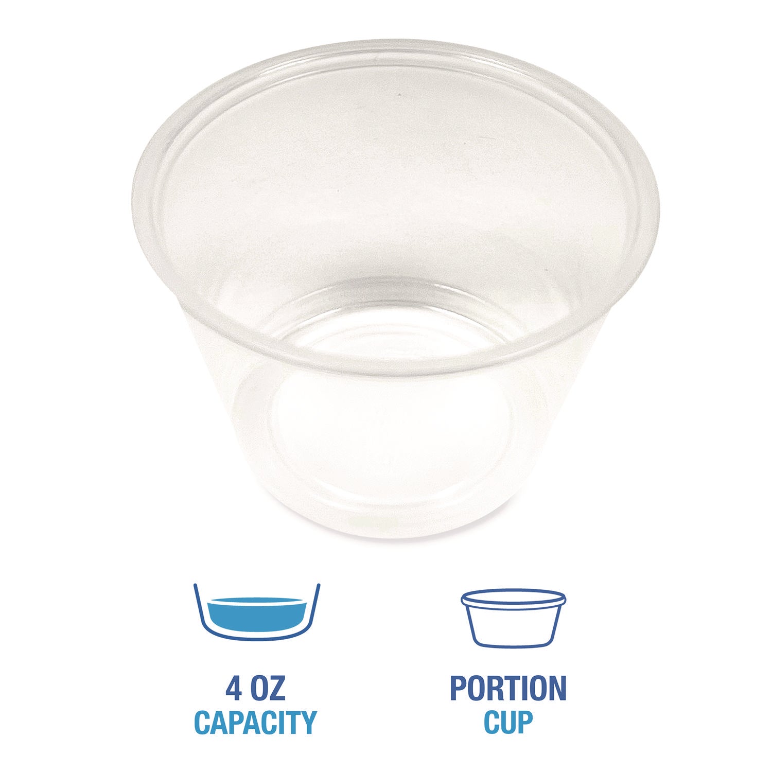 Boardwalk® Souffle/Portion Cups, 4 oz, Plastic, Translucent, 2,500/Carton