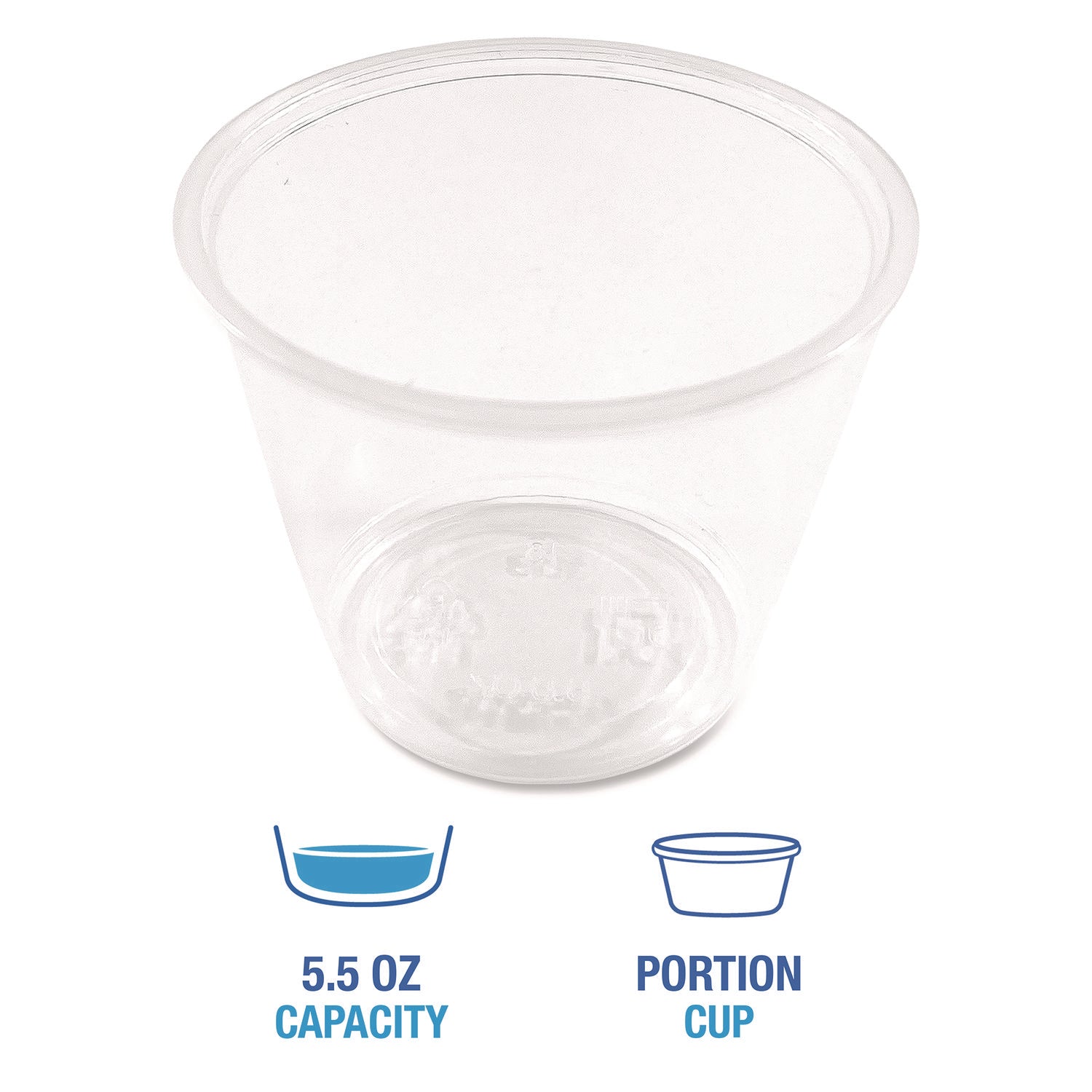 Boardwalk® Souffle/Portion Cups, 5.5 oz, Plastic, Translucent, 2,500/Carton