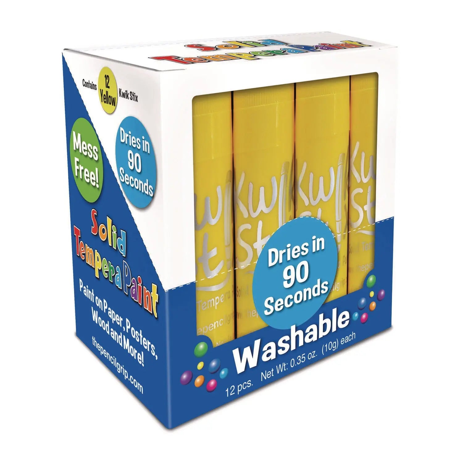 Kwik Stix Single Color Pack, 0.7" x 3.5", Yellow, 12/Pack, 12 Packs/Carton TPG Creations™ Flipcost
