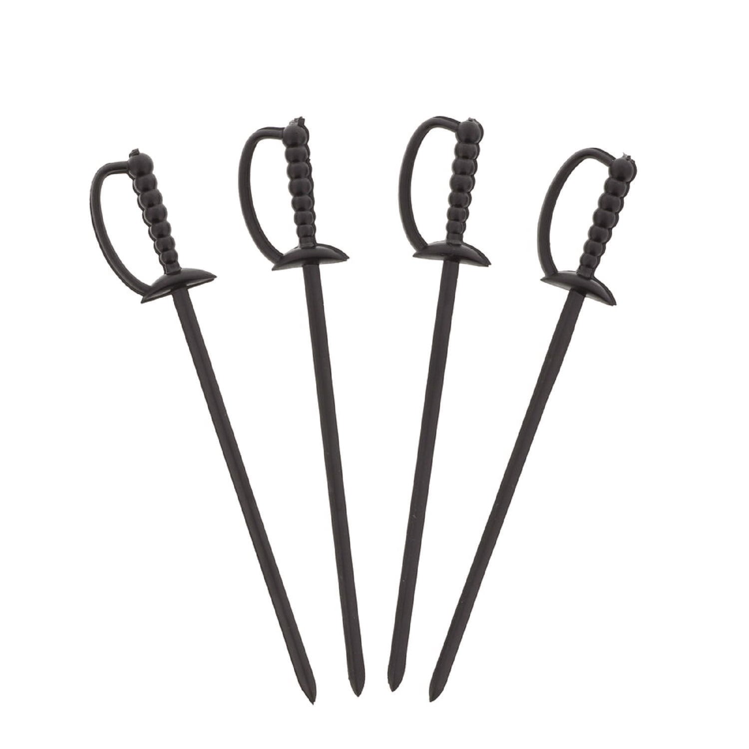 AmerCareRoyal® Sword Picks, Plastic, 6", Black, 1,000/Box, 10 Boxes/Carton