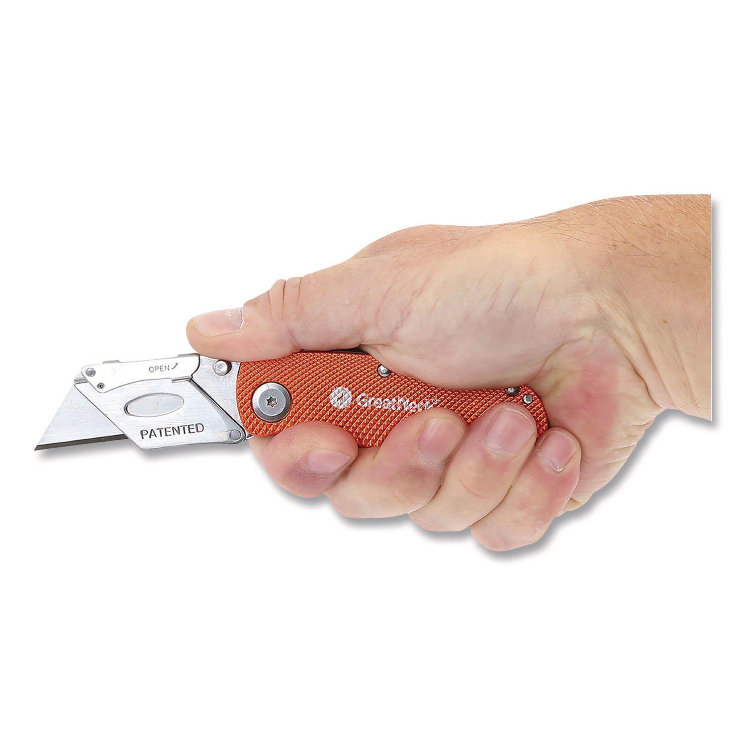 Great Neck® Quick Change Lock Back Utility Knife, 3.5" Aluminum Handle, Orange