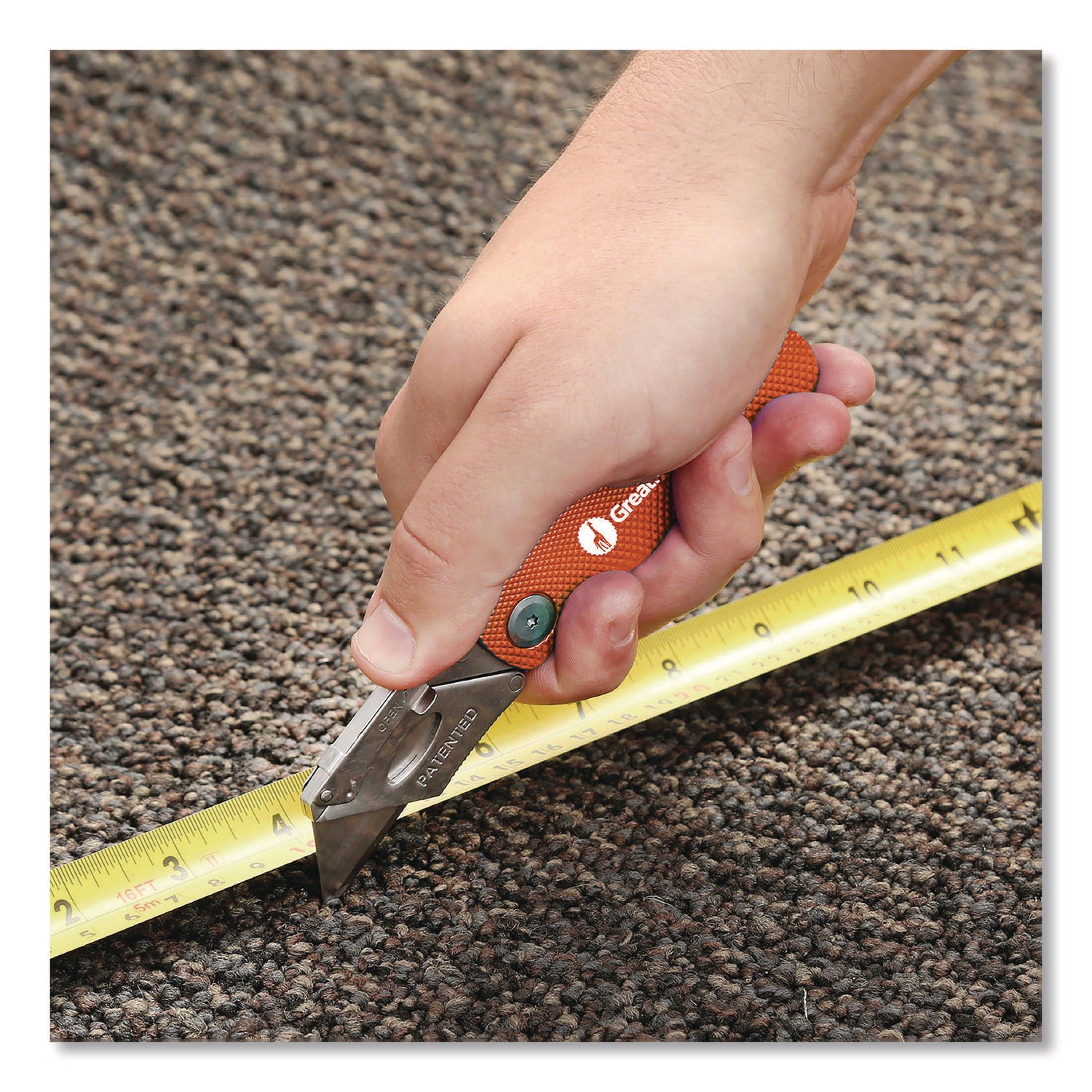 Great Neck® Quick Change Lock Back Utility Knife, 3.5" Aluminum Handle, Orange