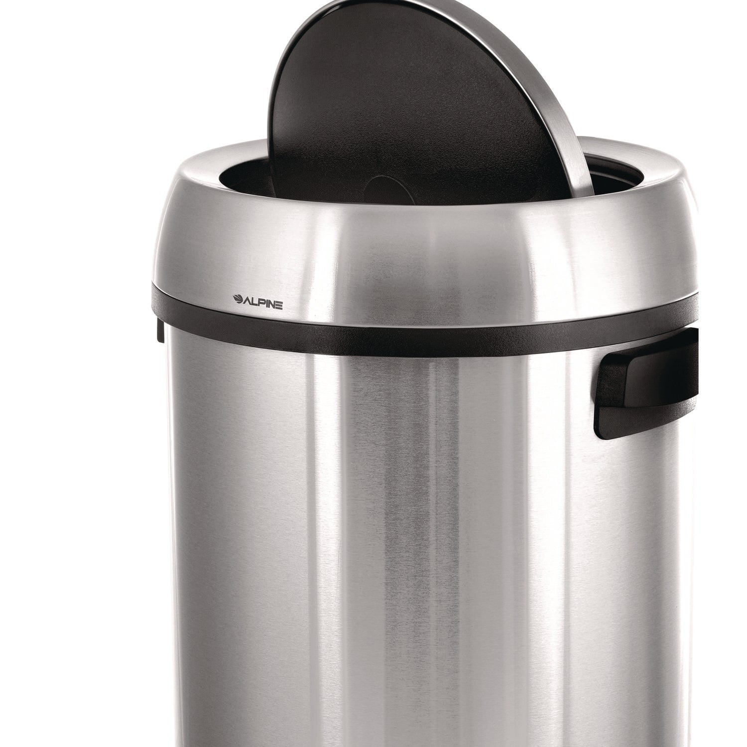Alpine Industries 17 Gallon Stainless Steel Commercial Trash Can with Swing Lid