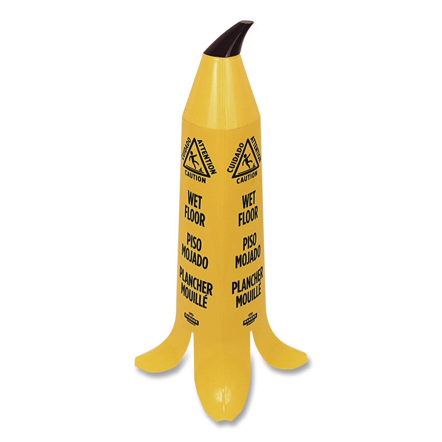 Impact® Banana Wet Floor Cones, 14.25 X 14.25 X 36.75, Yellow/brown/black