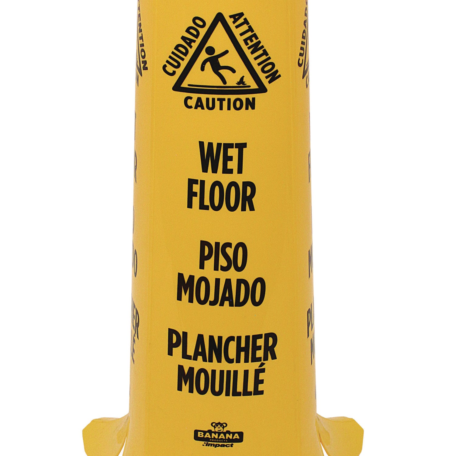 Impact® Banana Wet Floor Cones, 14.25 X 14.25 X 36.75, Yellow/brown/black