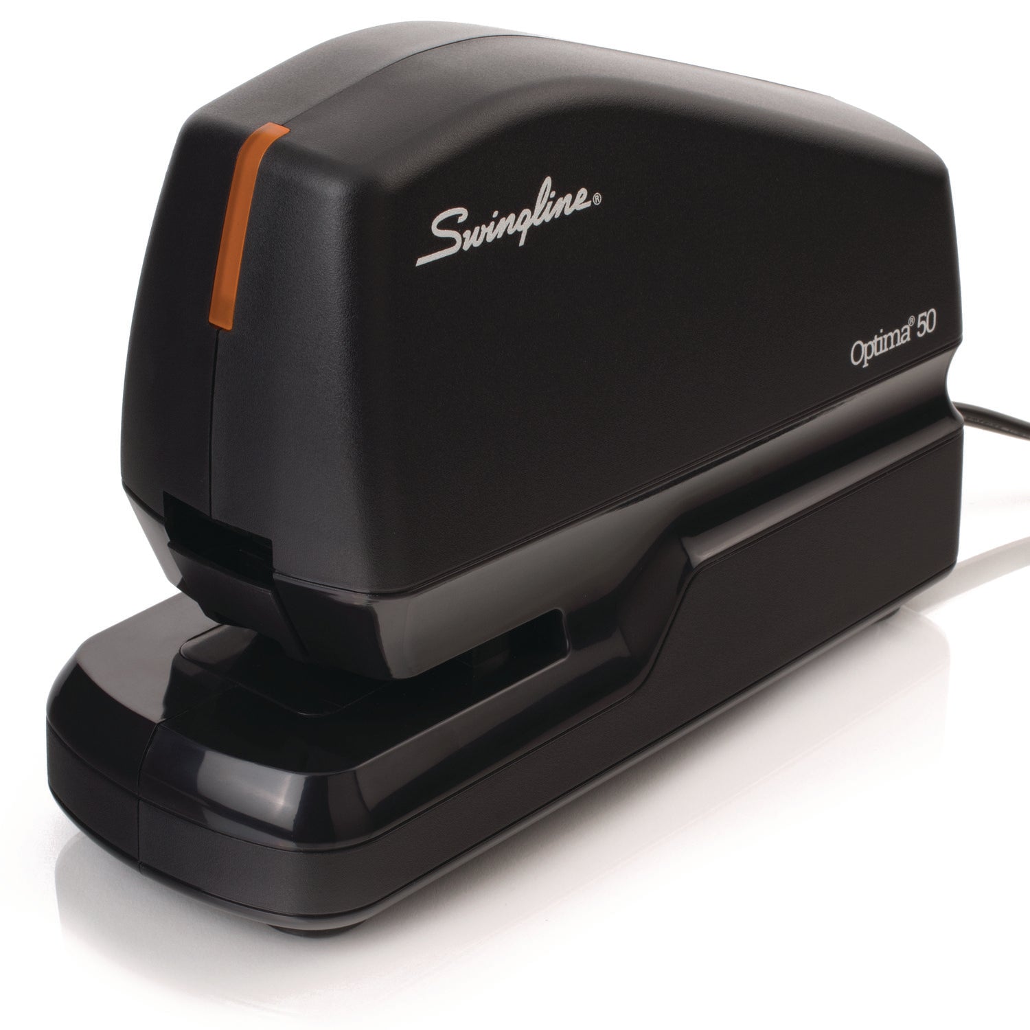 Swingline® Optima 50 Electric Stapler, 50-Sheet Capacity, Black/Orange
