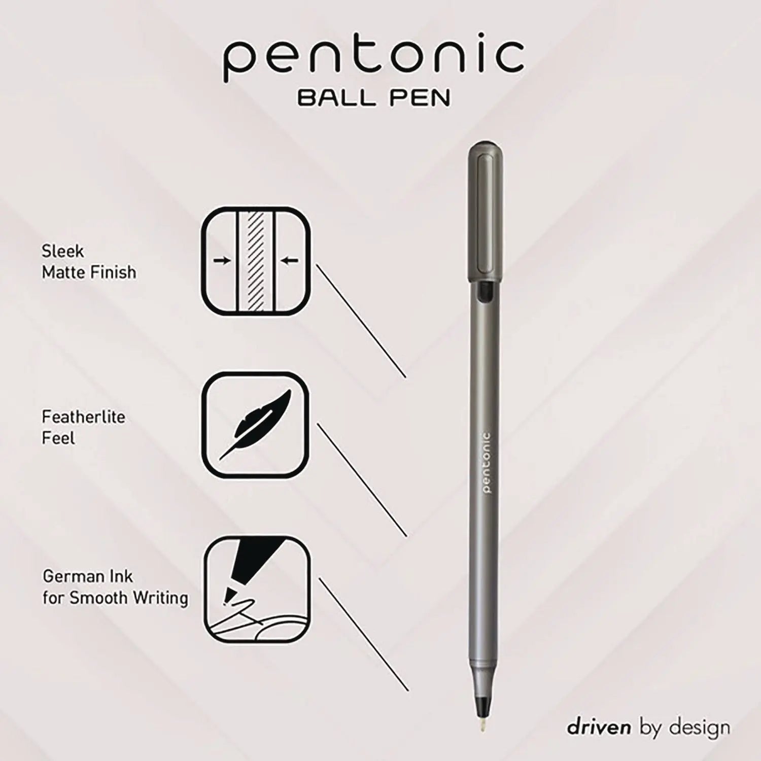 PENTONIC Medium Point Ballpoint Pen, 1 mm, Assorted Ink Colors, Charcoal Gray Barrel, 25/Pack TOPS™ Flipcost