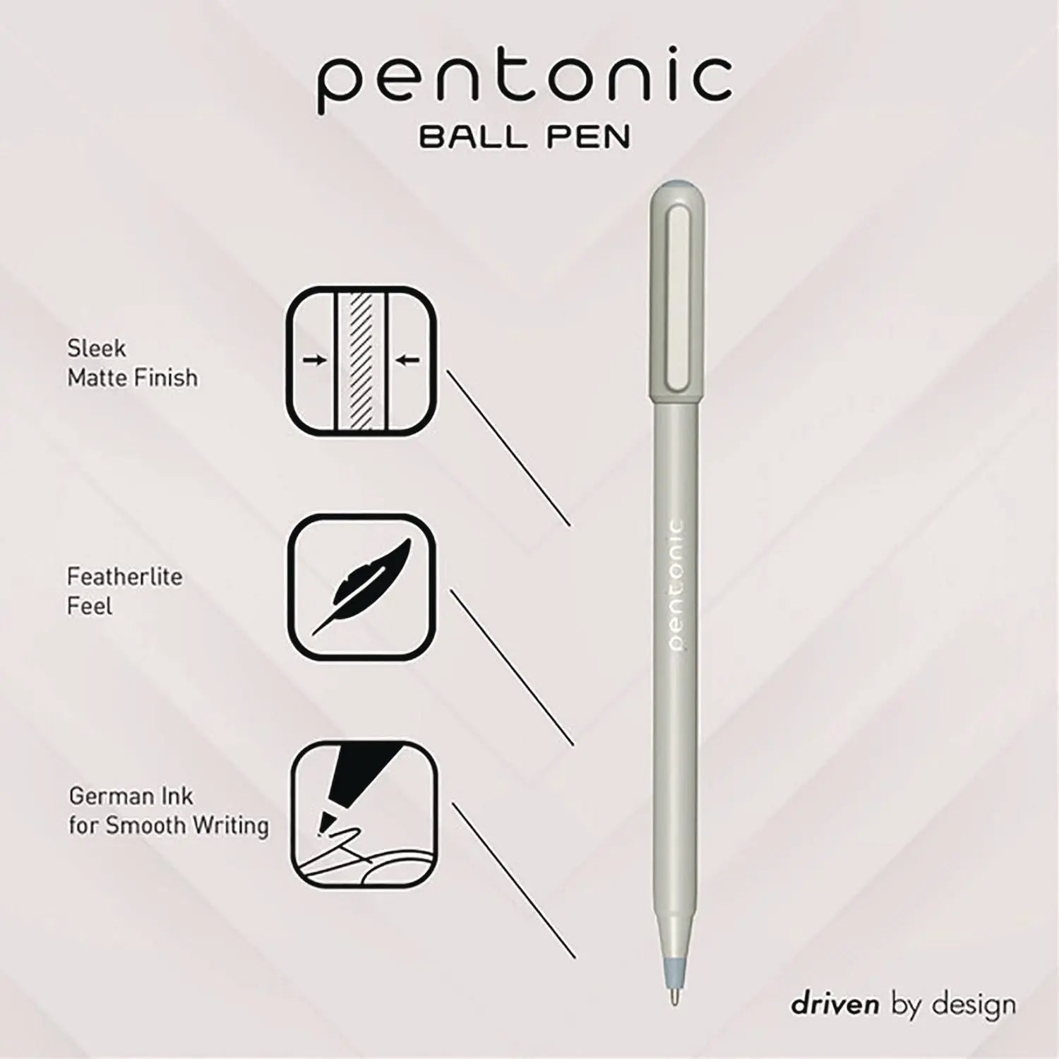 PENTONIC Frost Pen, Stick, Fine 0.7 mm, Black Ink, Pale Gray Barrel, 10/Pack TOPS™ Flipcost