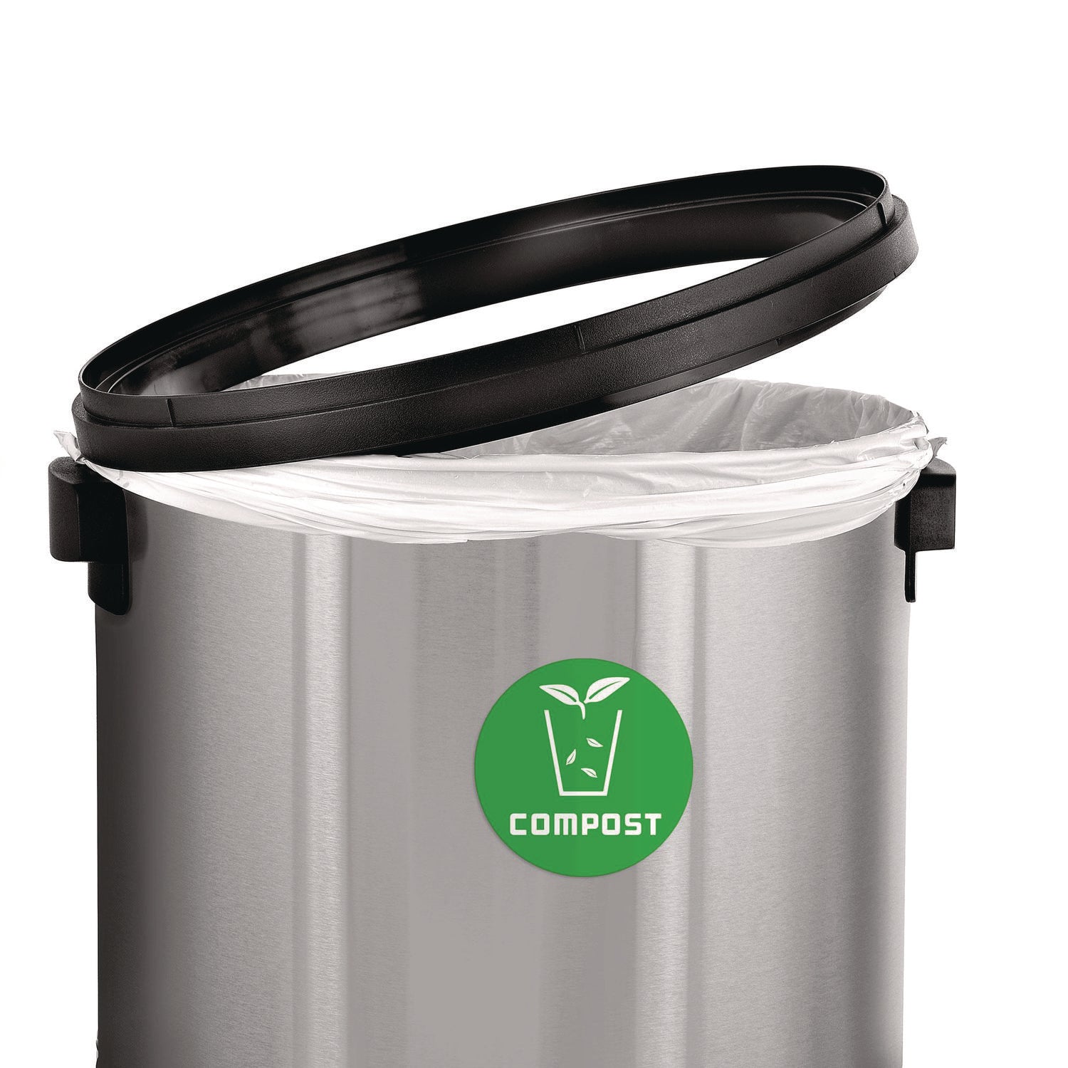 Alpine Industries 17 Gallon Stainless Steel Indoor Compost Receptacle with Swivel Lid