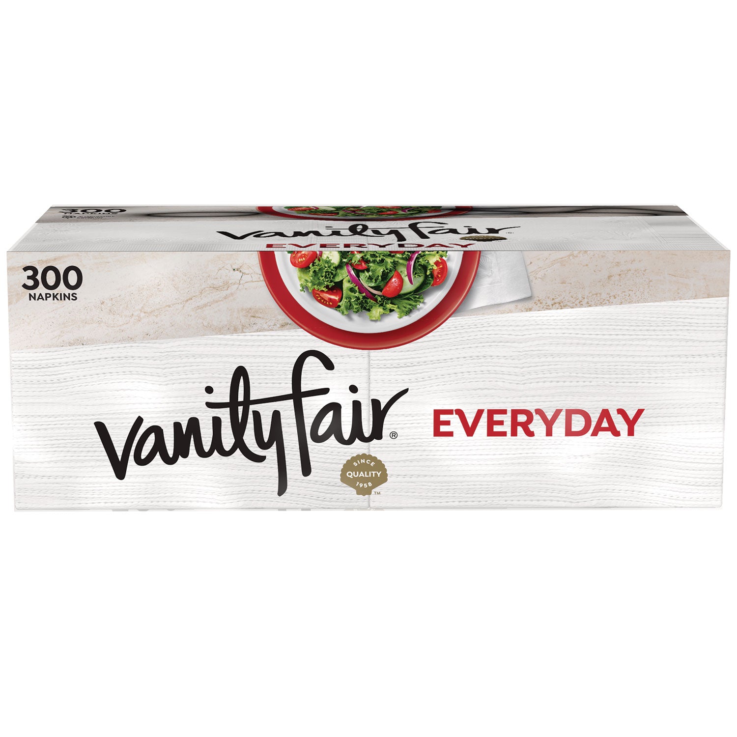 Vanity Fair® Everyday Casual Napkins, 2-Ply, 6 x 6.37, White, 300/Pack