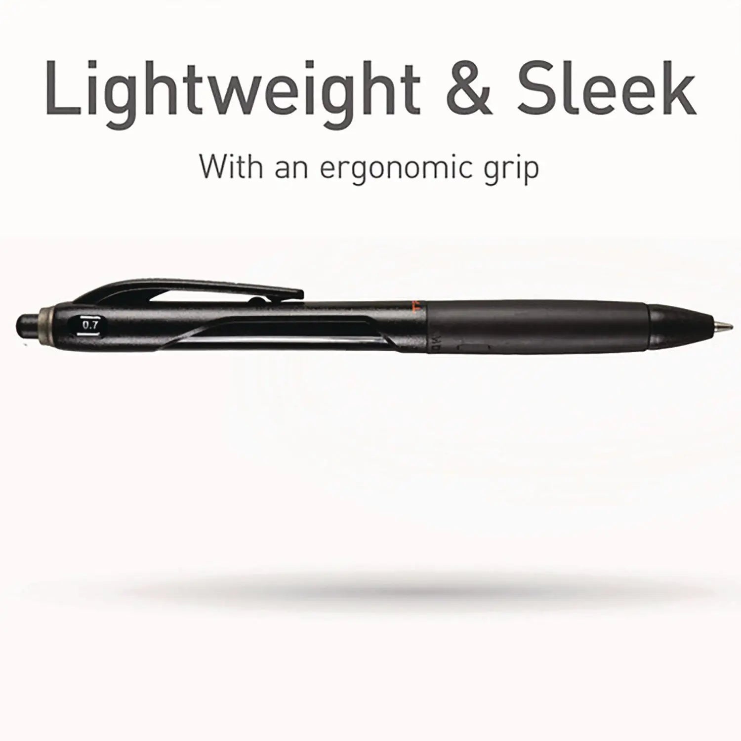 PENTONIC Retractable Ballpoint Pen, Fine 0.7 mm, Black Ink, Black Barrel, 12/Pack TOPS™ Flipcost