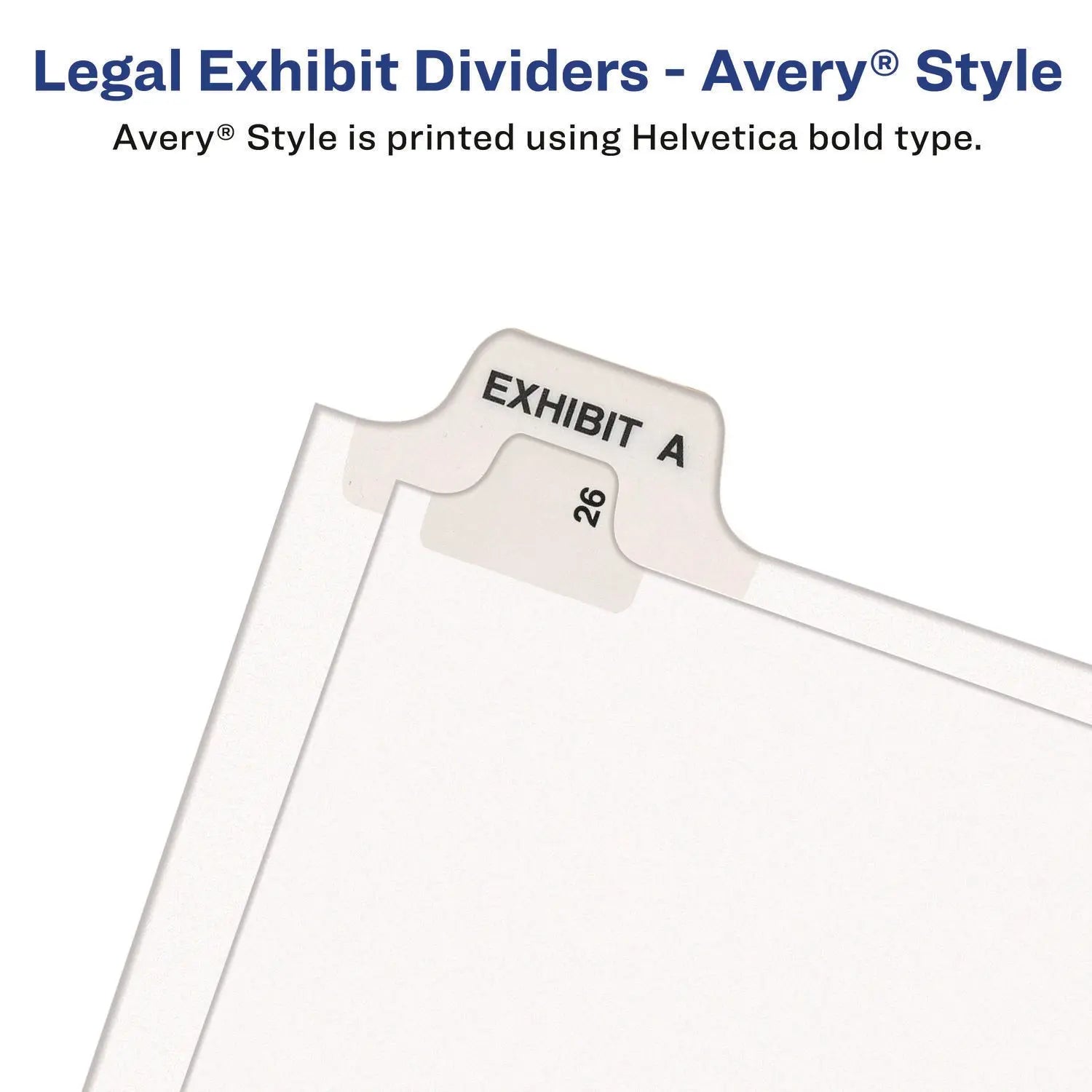 Preprinted Legal Exhibit Side Tab Index Dividers, Avery Style, 26-Tab, G, 11 x 8.5, White, 25/Set, (1407) Avery® Flipcost
