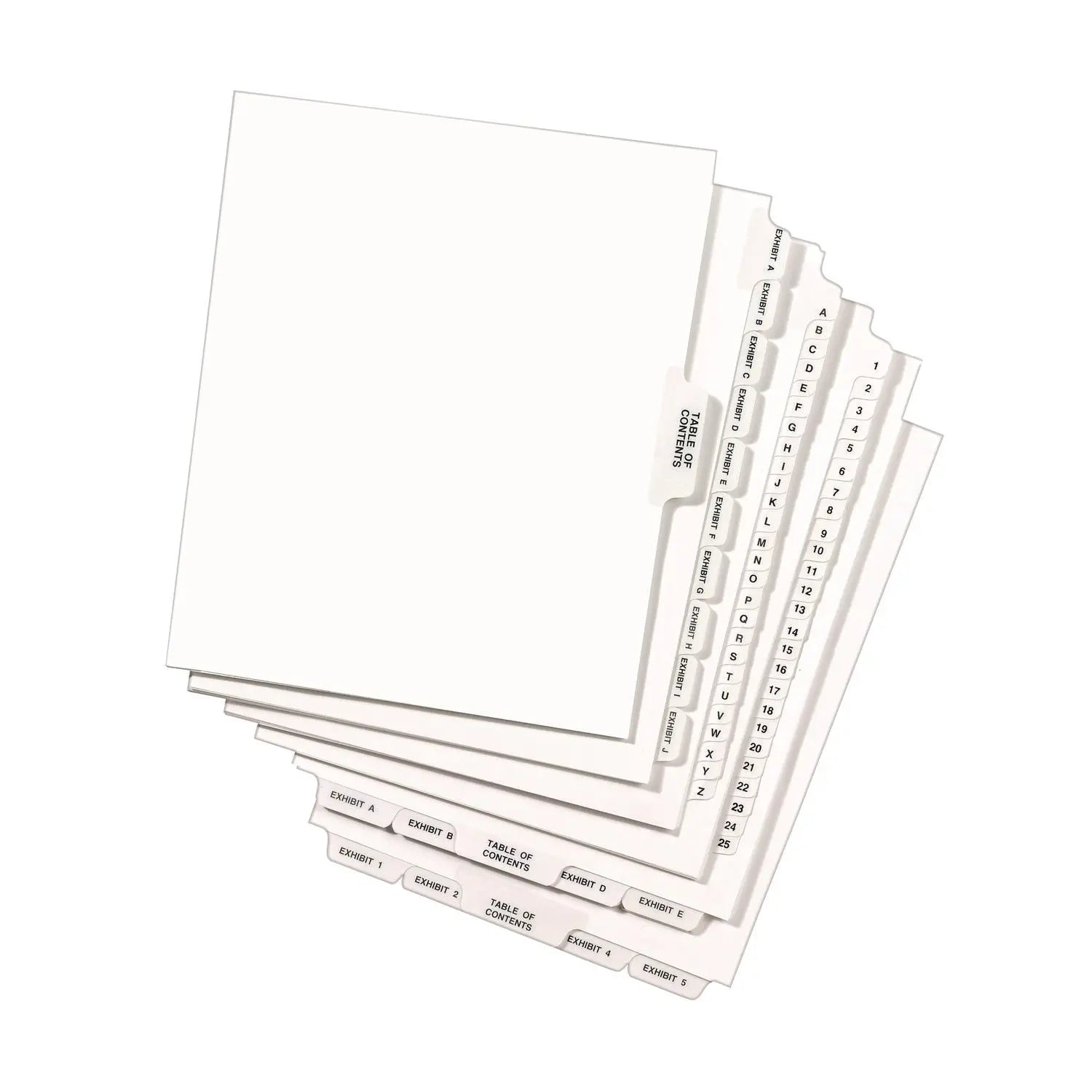 Preprinted Legal Exhibit Side Tab Index Dividers, Avery Style, 26-Tab, G, 11 x 8.5, White, 25/Set, (1407) Avery® Flipcost