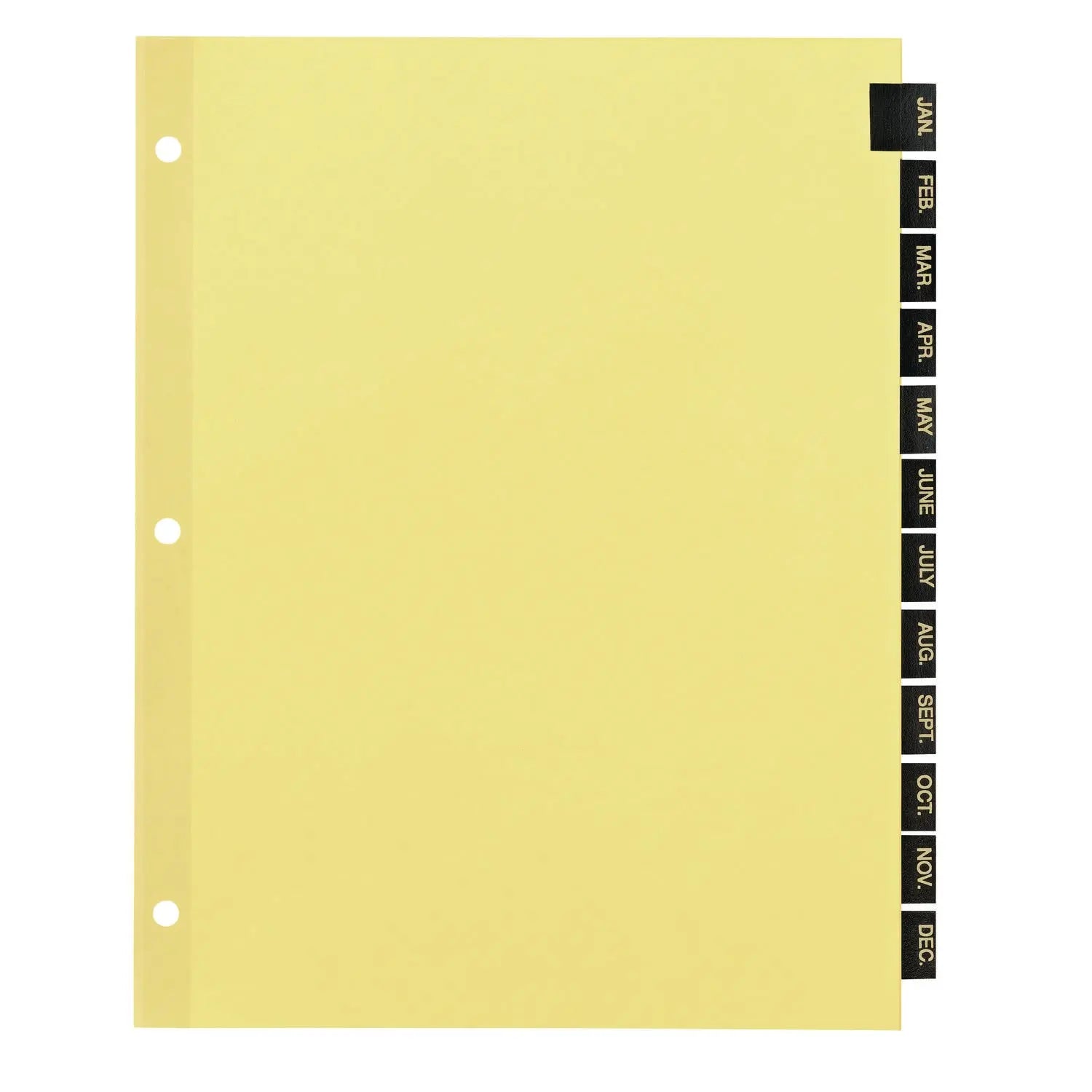 Preprinted Black Leather Tab Dividers, 12-Tab, Jan. to Dec., 11 x 8.5, Buff, 1 Set Office Essentials™ Flipcost