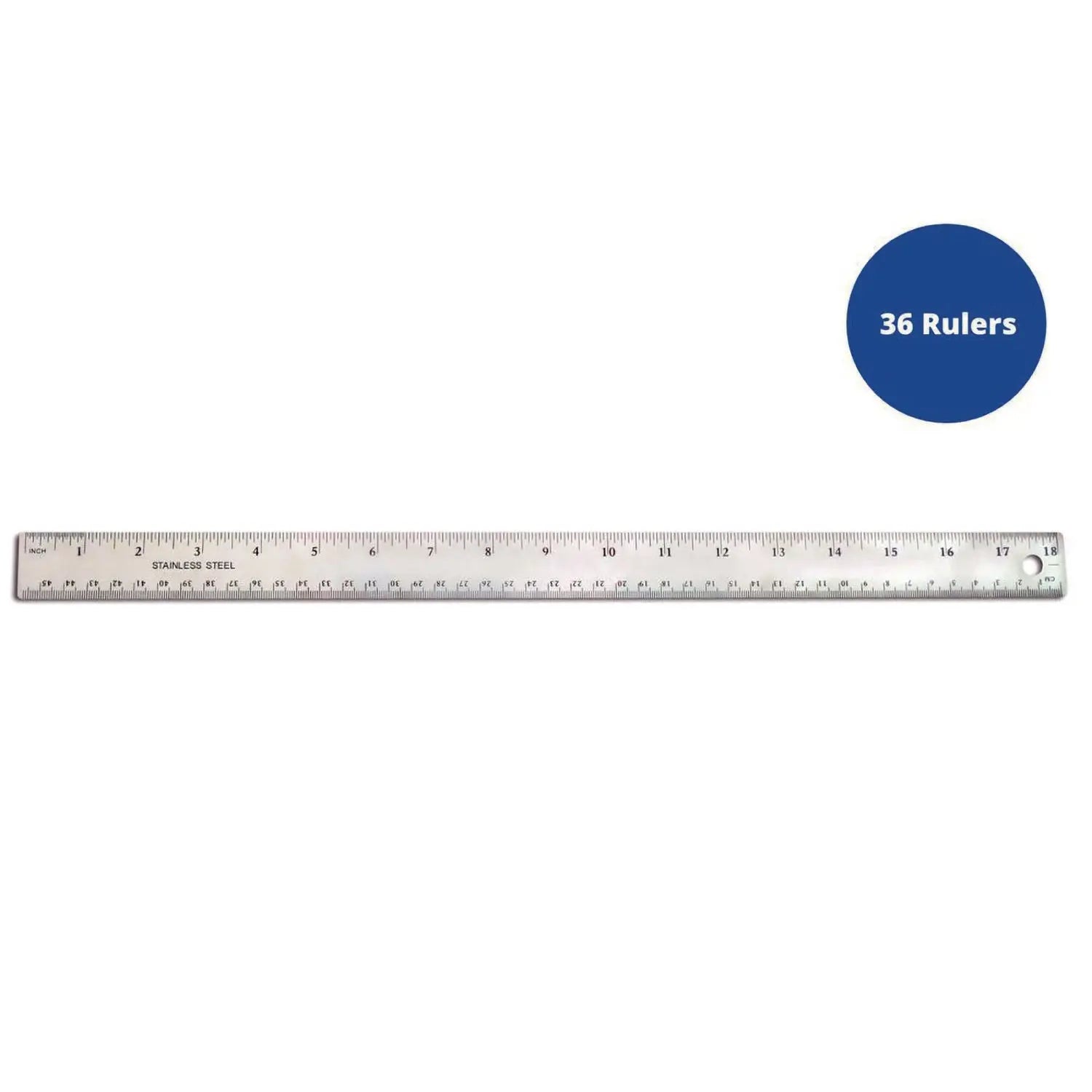 Stainless Steel Ruler, Standard/Metric, 18" Long, Silver, 36/Carton TPG Creations™ Flipcost