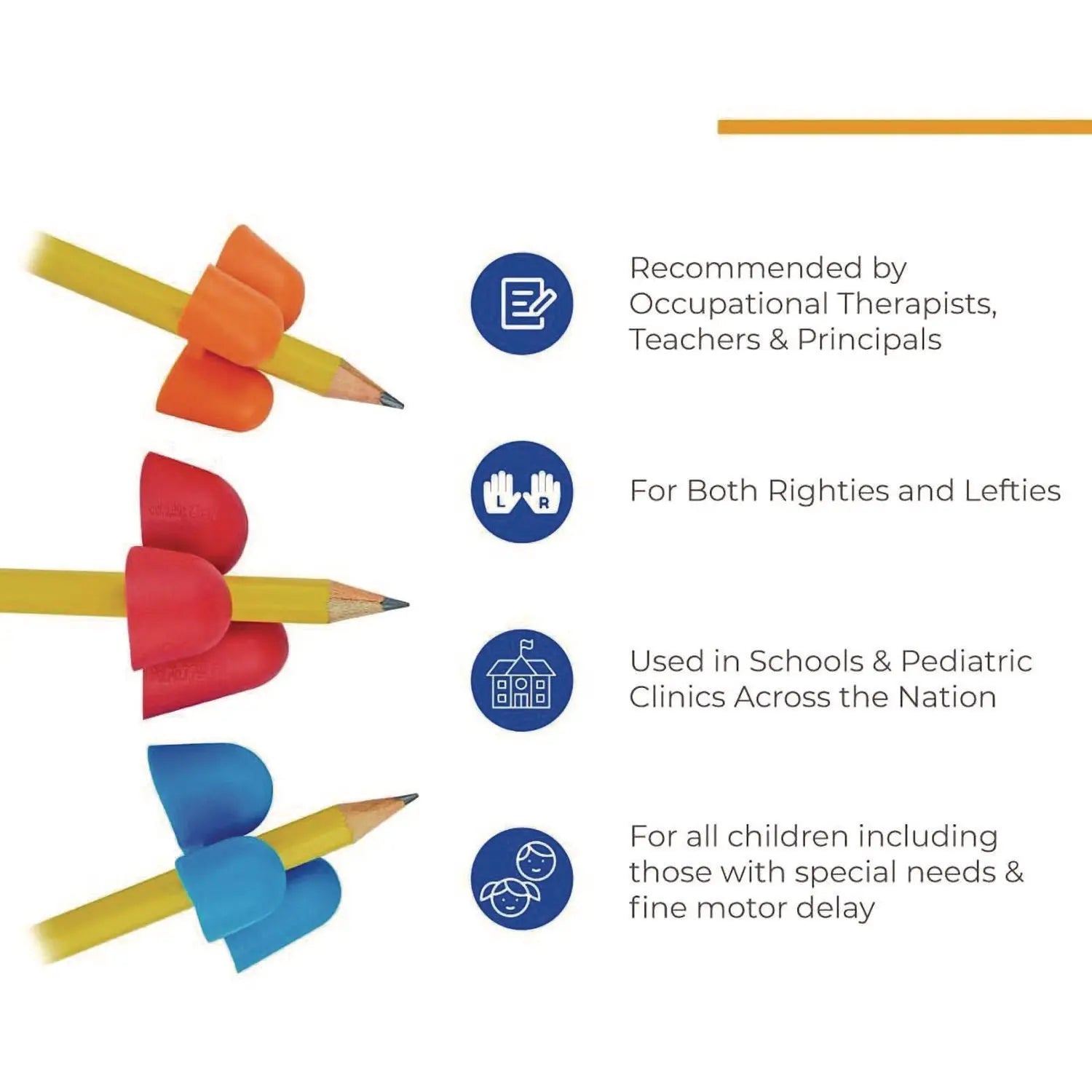Writing C.L.A.W. Pencil Grip, Large, 1.6" Long, Assorted Colors, 80/Carton TPG Creations™ Flipcost