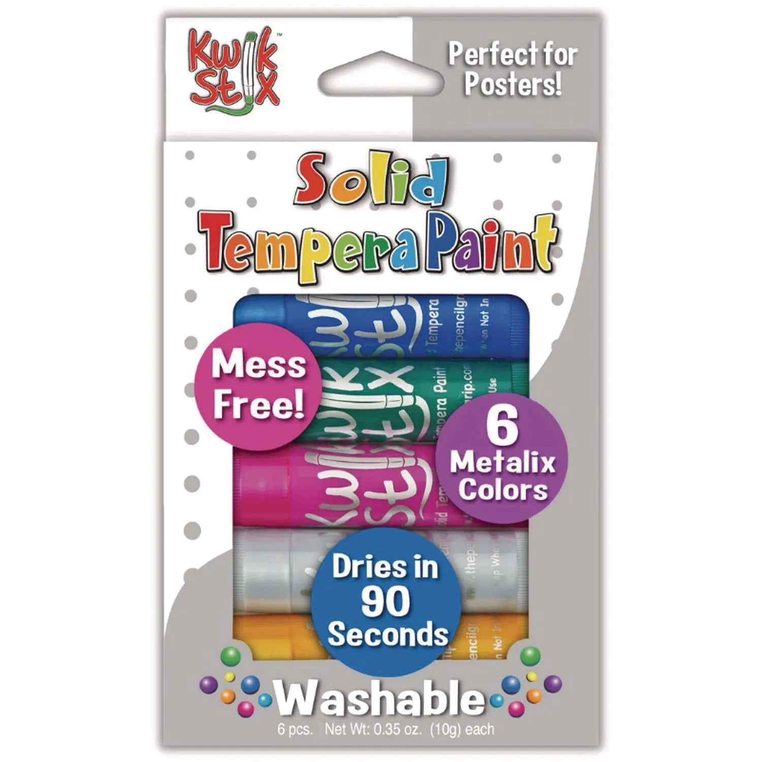 Kwik Stix Tempera Paint Set, 6 Assorted Metallic Colors, 6/Set, 24 Sets/Carton TPG Creations™ Flipcost