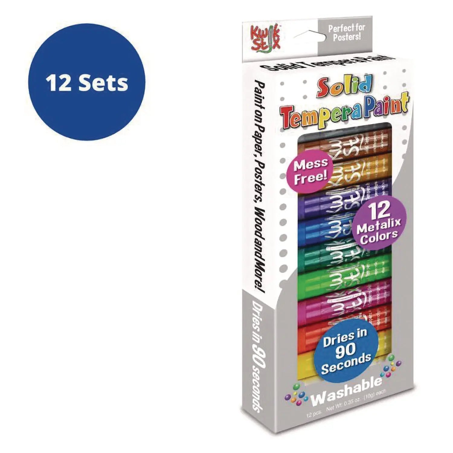 Kwik Stix Tempera Paint Set, 12 Assorted Metallic Colors, 12/Set, 12 Sets/Carton TPG Creations™ Flipcost