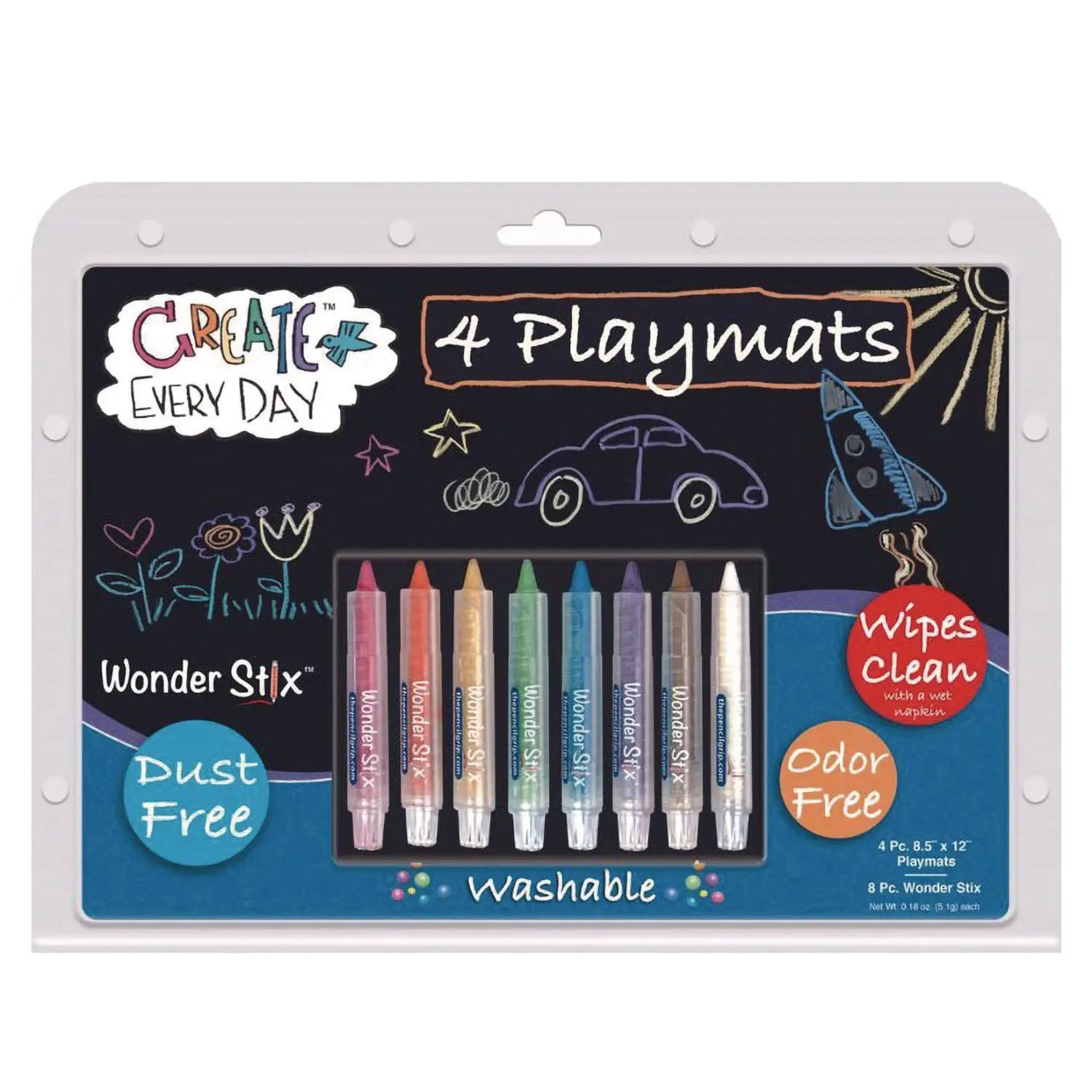 Wonder Stix Playmat Kit, 8 Assorted Pastel Wonderstix and 4 Playmats/Pack, 12 Packs/Carton TPG Creations™ Flipcost