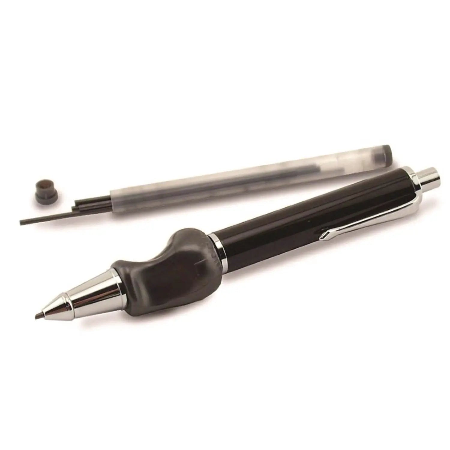 Heavyweight Mechanical Pencil Set w/The Pencil Grip, 2 mm Lead Refills, HB (#2), Black Lead, Black/Navy/Silver Barrel, 8/CT TPG Creations™ Flipcost