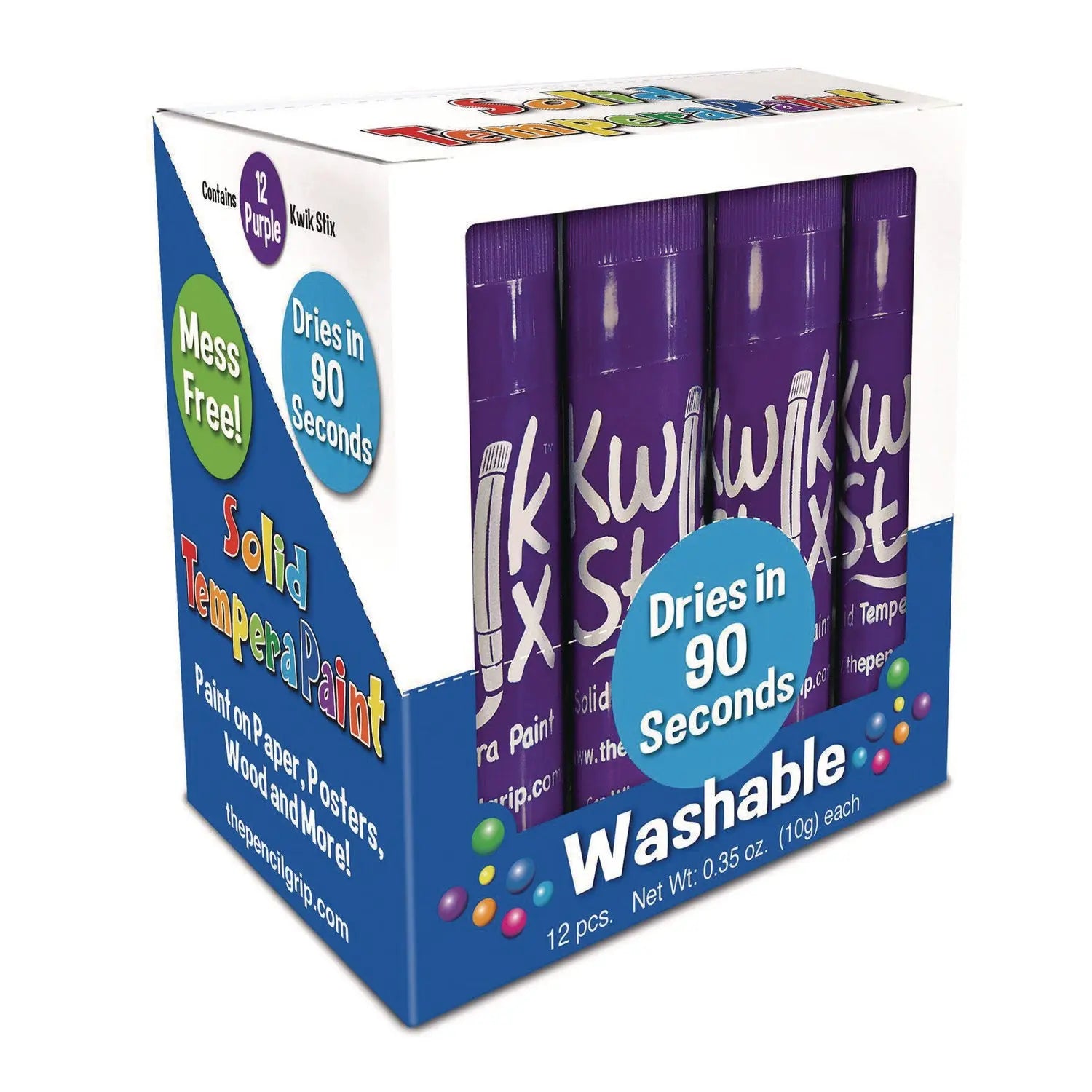 Kwik Stix Single Color Pack, 0.7" x 3.5", Purple, 12/Pack, 12 Packs/Carton