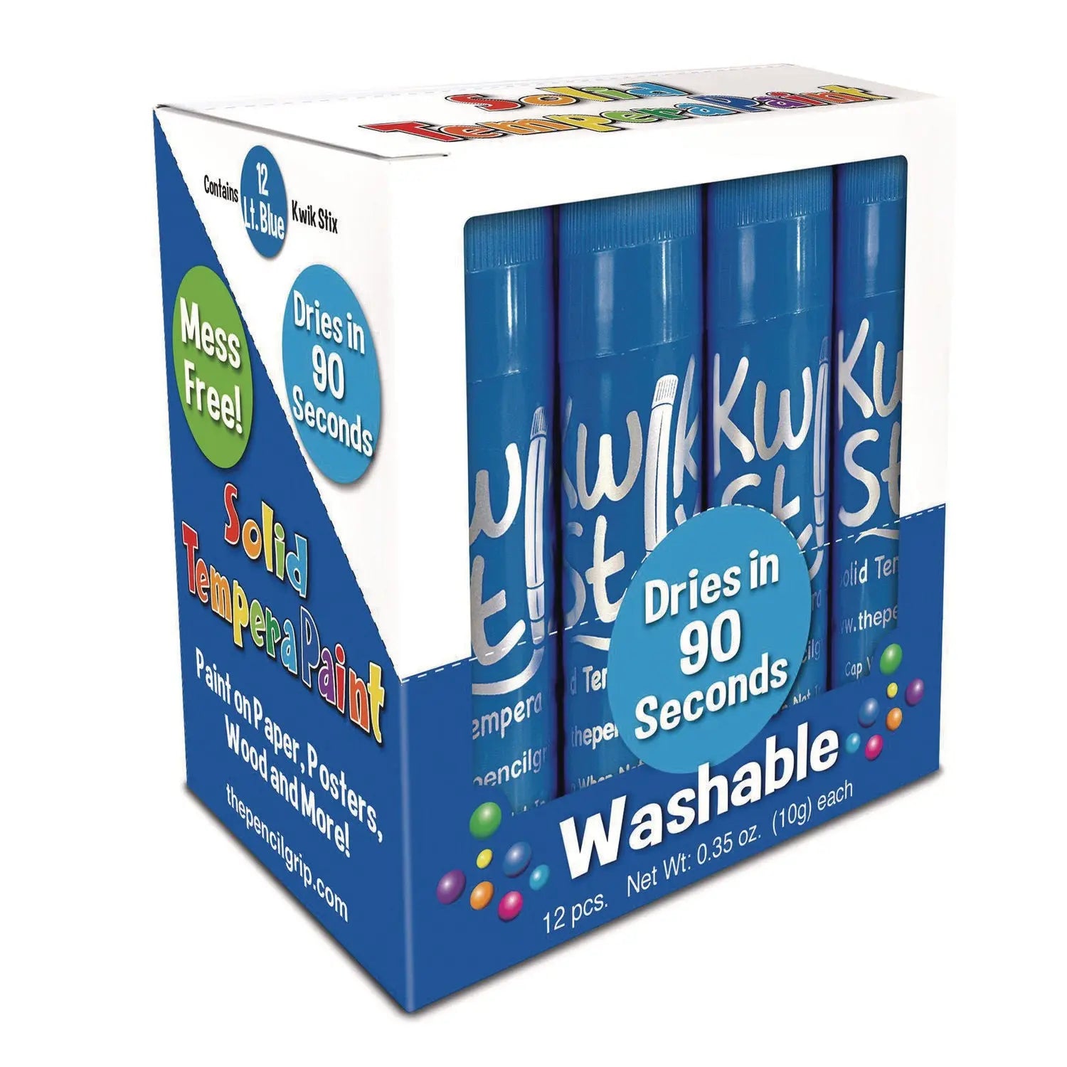 Kwik Stix Single Color Pack, 0.7" x 3.5", Light Blue, 12/Pack, 12 Packs/Carton