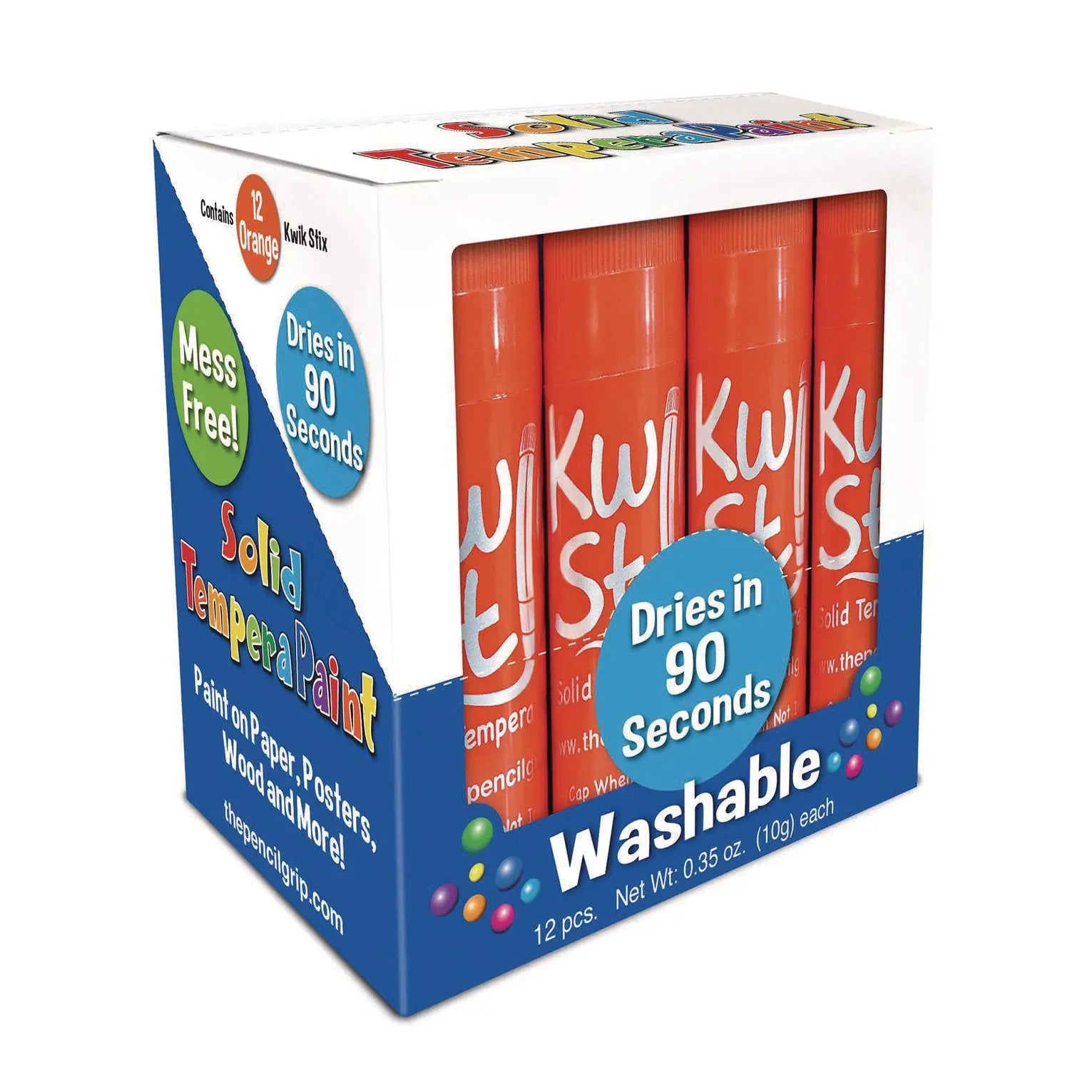 Kwik Stix Single Color Pack, 0.7" x 3.5", Orange, 12/Pack, 12 Packs/Carton