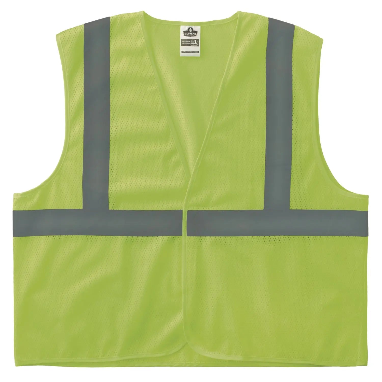GloWear 8205HL-ECO Class 2 Recycled Hi-Vis Vest, Mesh, Polyester, X-Small, Lime