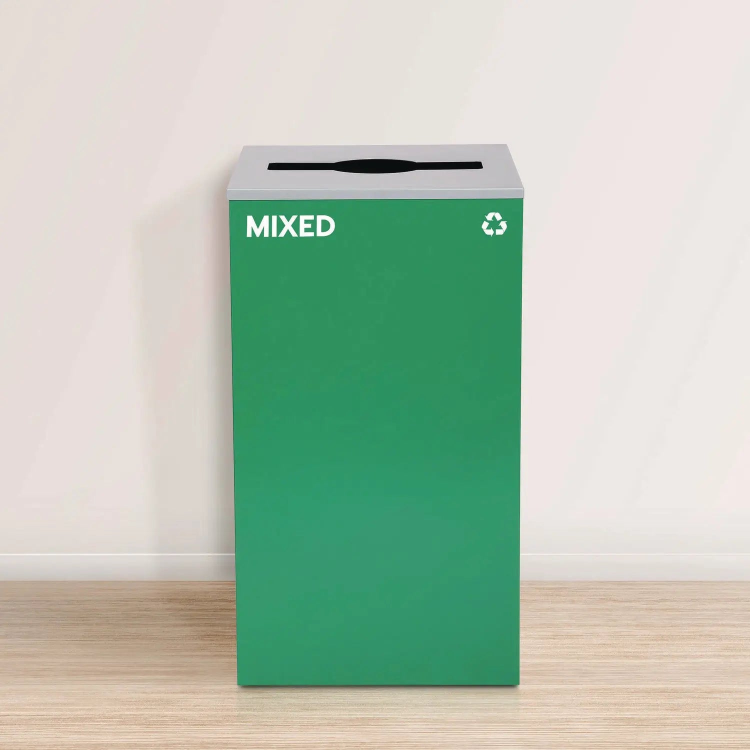 29 Gallon Trash/Recycling Cans, Steel, Green Mixed Recycling Can with Mixed Lid Alpine Industries Flipcost