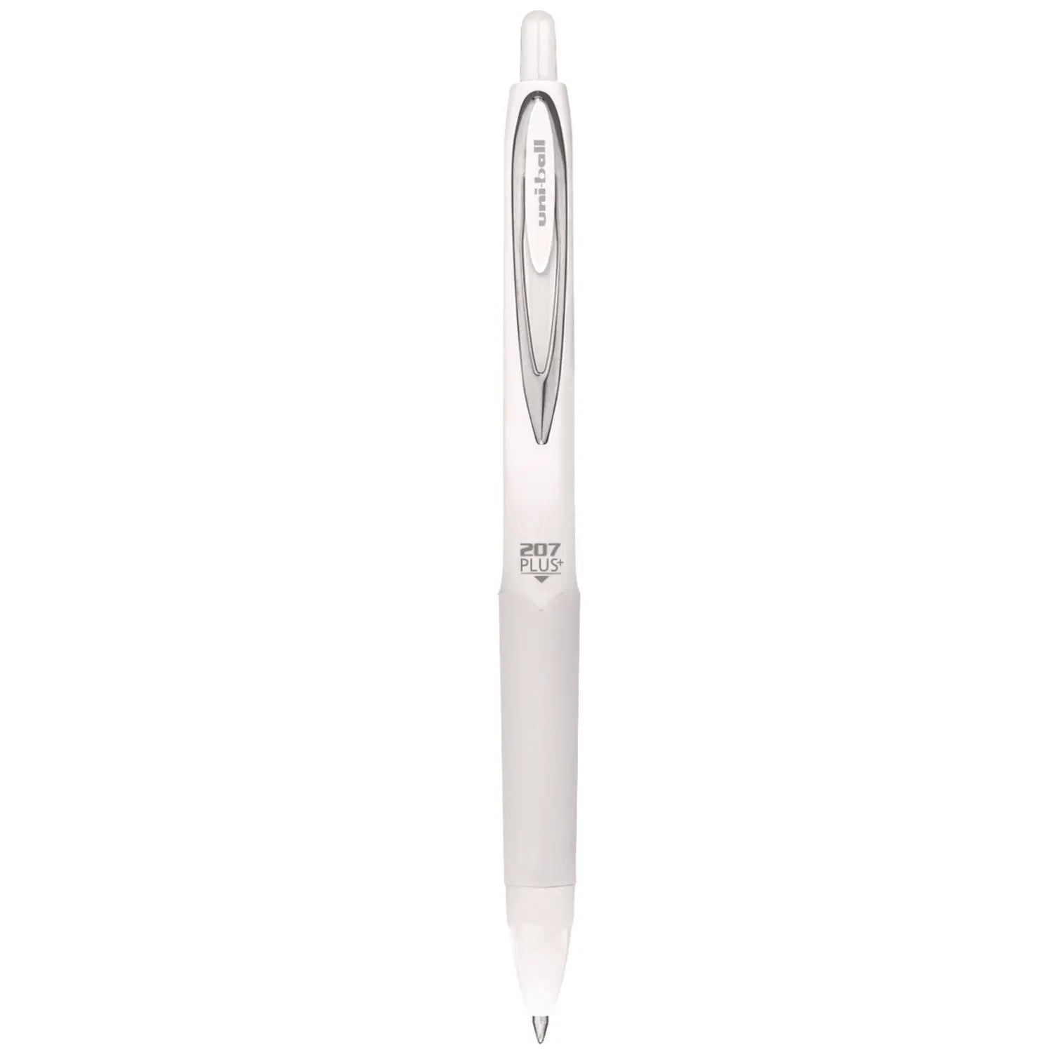 207 Plus+ Gel Pen, Retractable, Medium 0.7 mm, Black Ink, White Barrel, Dozen uniball® Flipcost