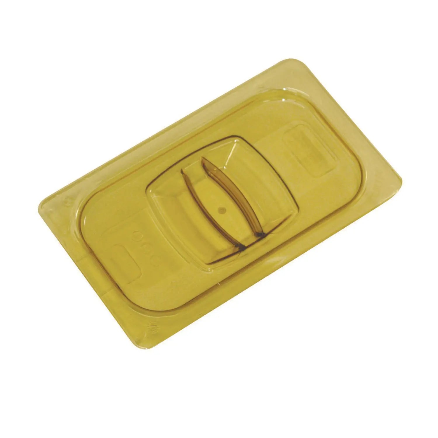 Insert Pan Handled Notched Cover, 6.38 x 0.39 x 10.38, Amber, Plastic, 6/Carton
