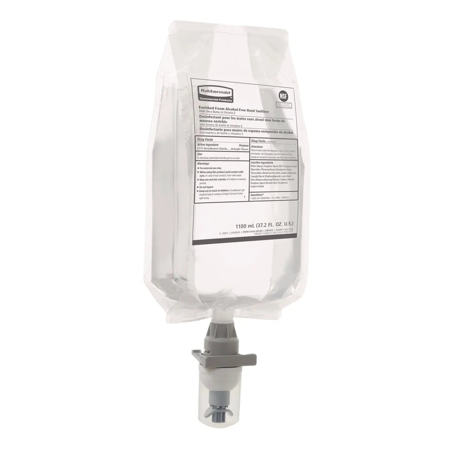 Auto Foam Refill Antibacterial Hand Soap, Fragrance Free, 1,100 mL, 4/Carton