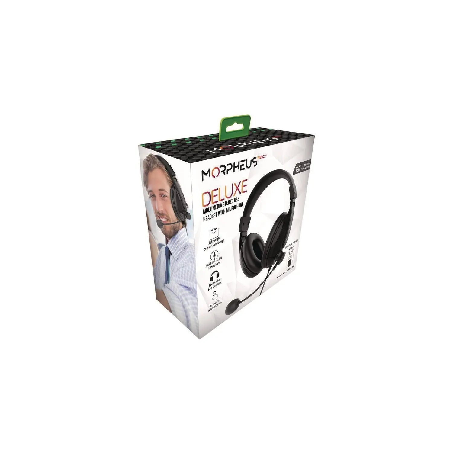 Deluxe Multimedia Stereo USB Headset with Adjustable Boom Microphone, Over the Head, Binaural