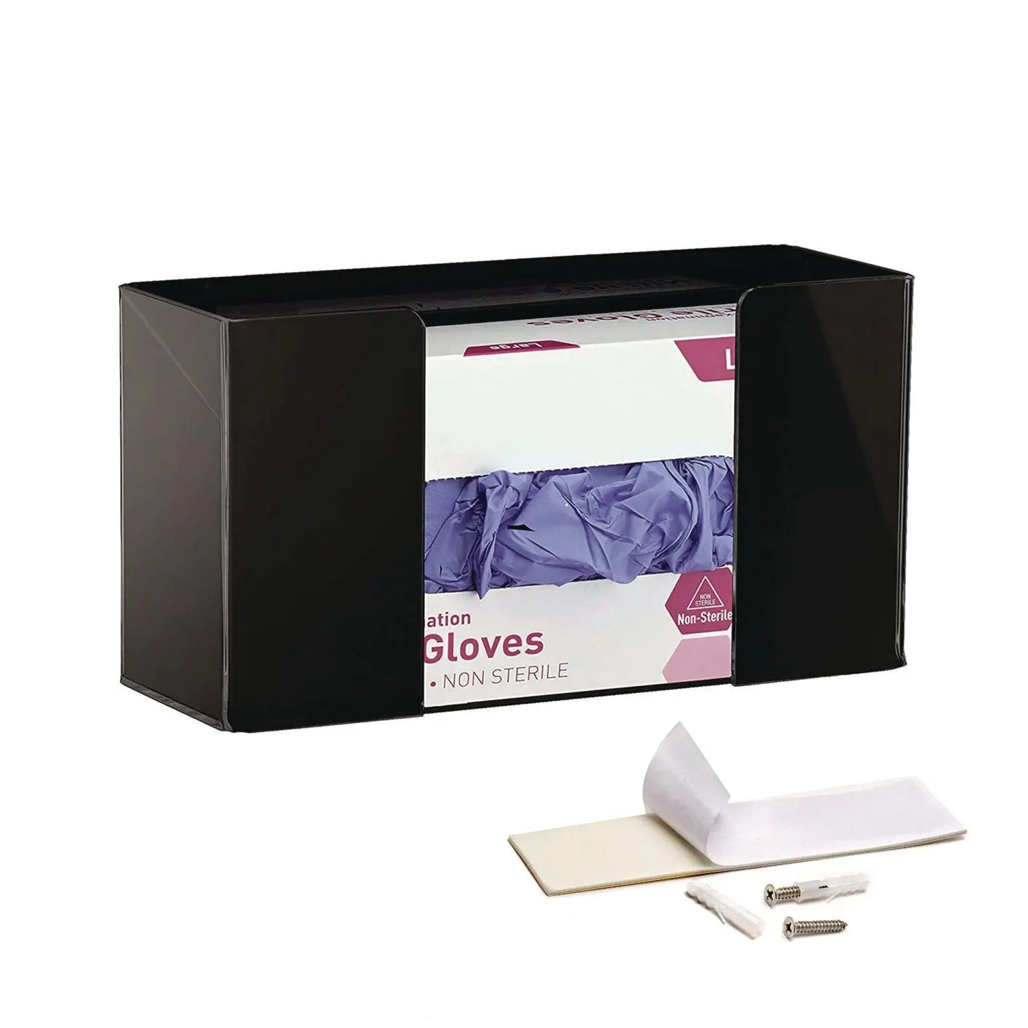 Acrylic Glove Dispenser, Single Box Capacity, 10.2 x 3.5 x 5.3, Black AdirMed Flipcost