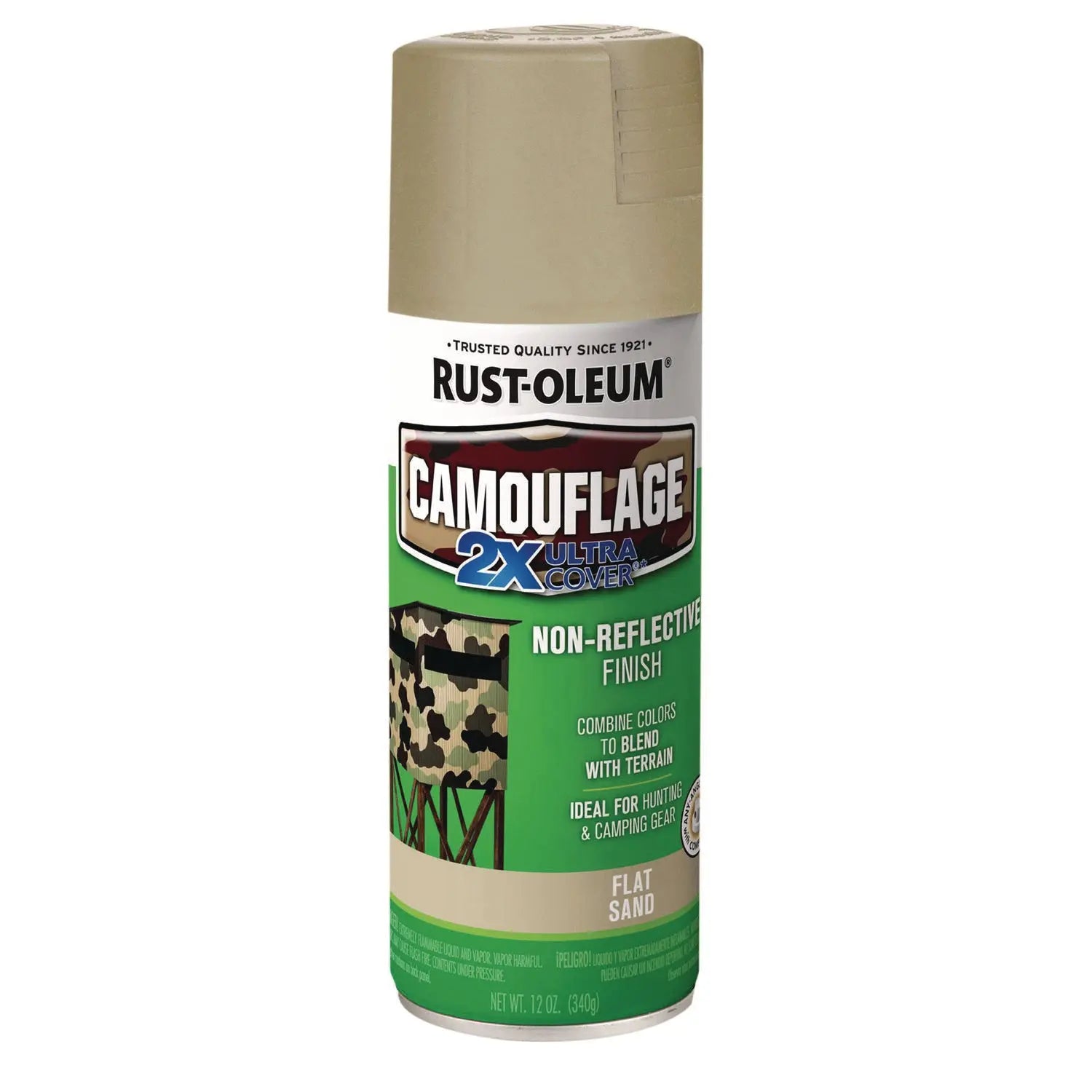 Camouflage Spray Paint, Flat Sand, 12 oz Aerosol Can
