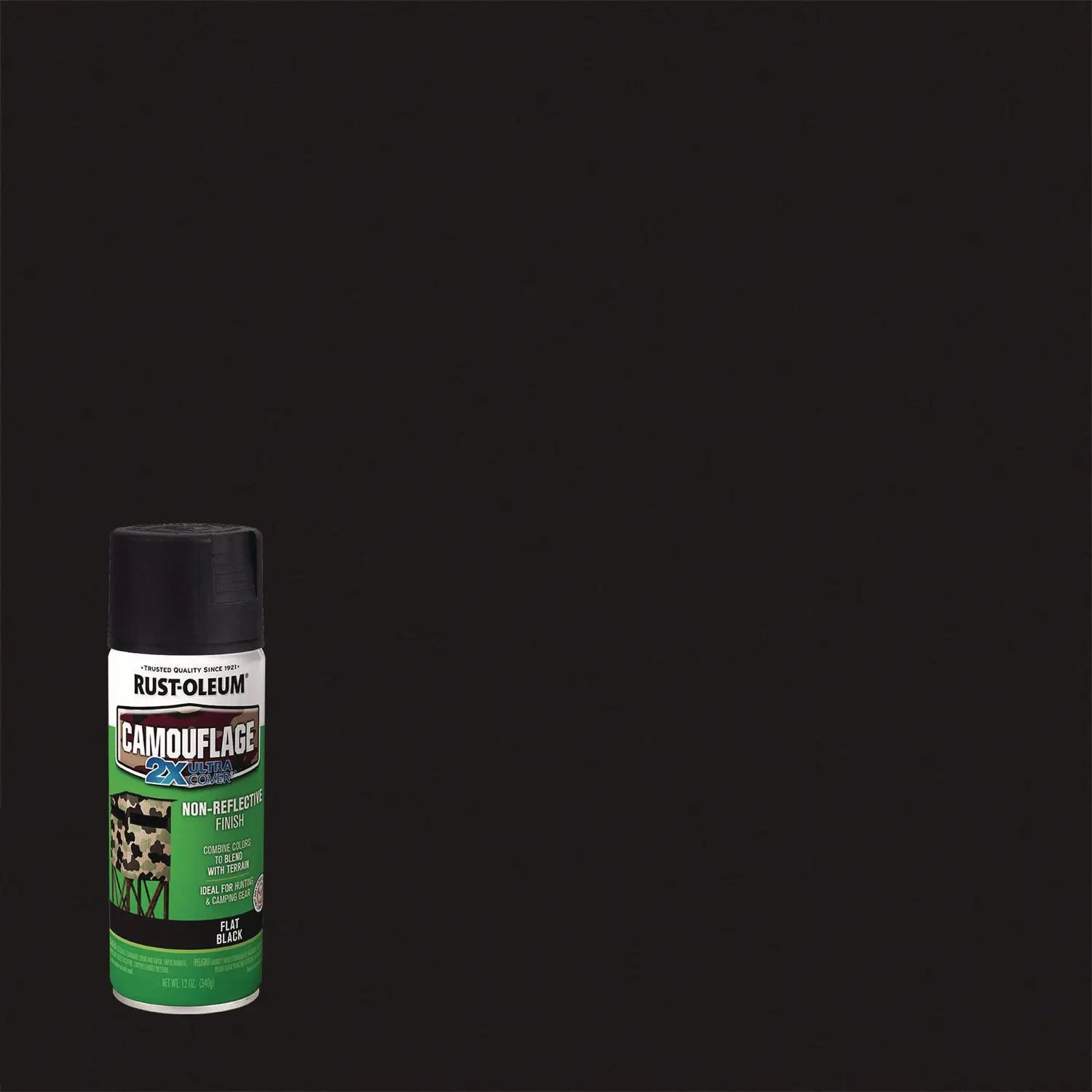 Camouflage Spray Paint, Flat Black, 12 oz Aerosol Can Rust-Oleum® Flipcost