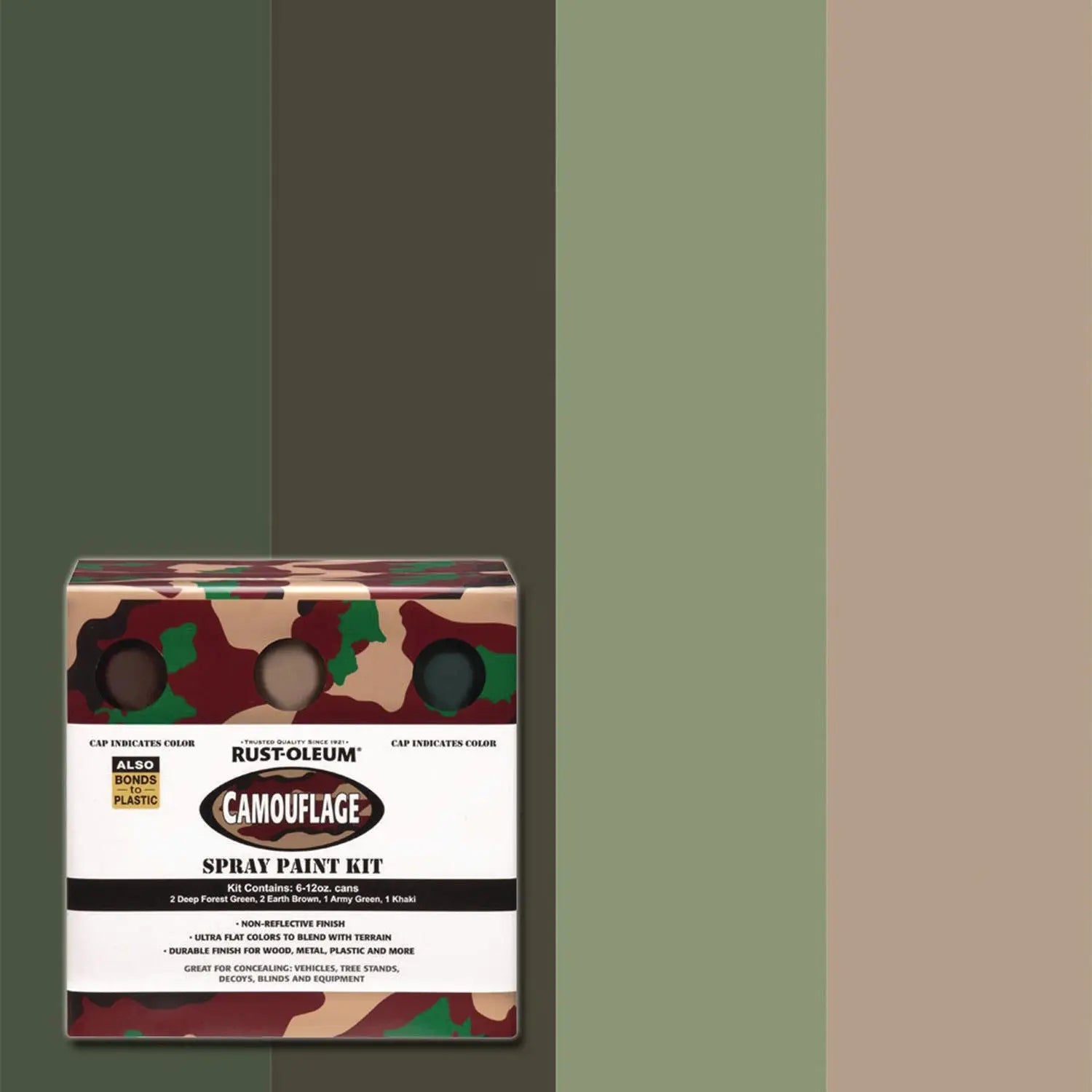 Camouflage 2X Ultra Cover Assorted Spray Paint Kit, Assorted Colors, 12 oz Aerosol Can, 6/Carton Rust-Oleum® Flipcost