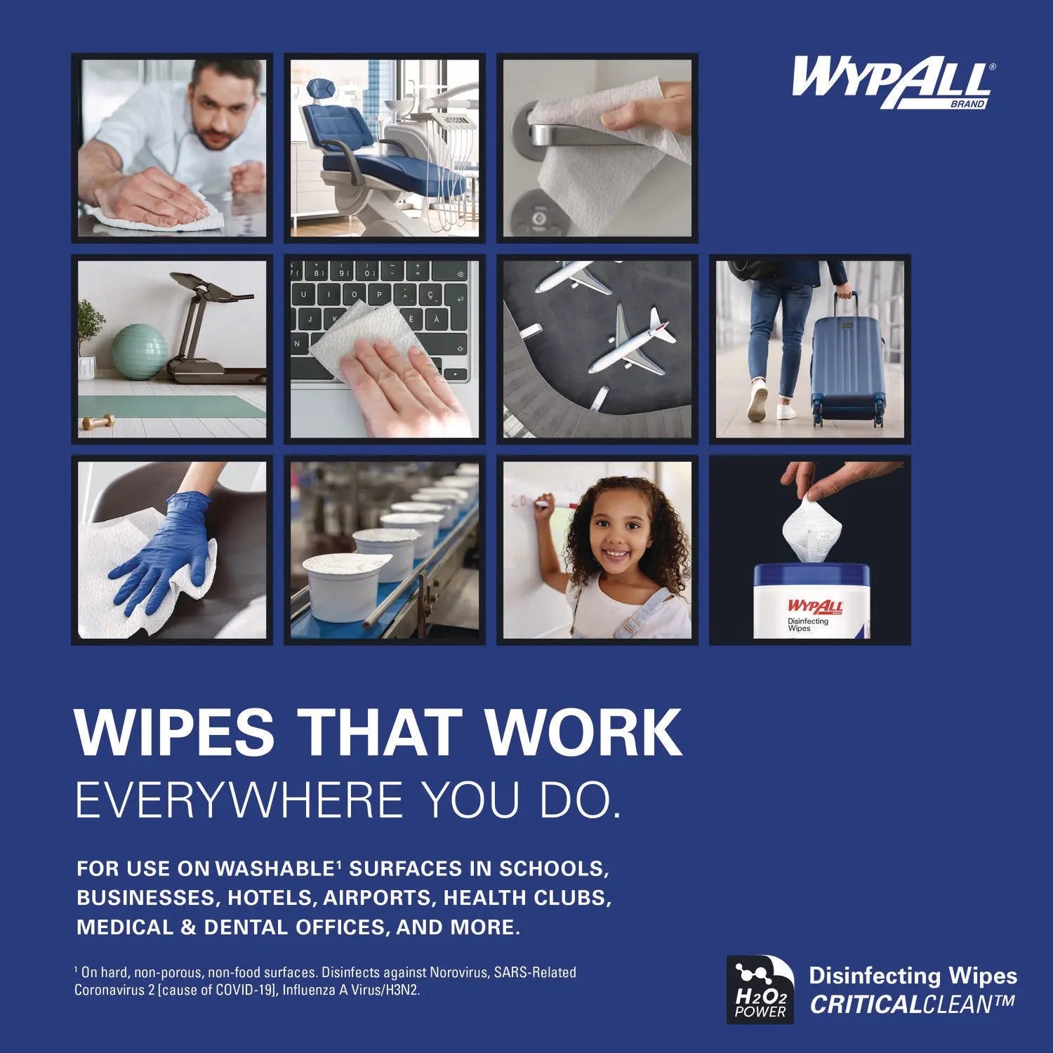 Disinfecting Wipes, 1-Ply, 5.16 x 8.5, Fresh Scent, White, 185 Sheets/Canister, 3 Canisters/Carton WypAll® Flipcost