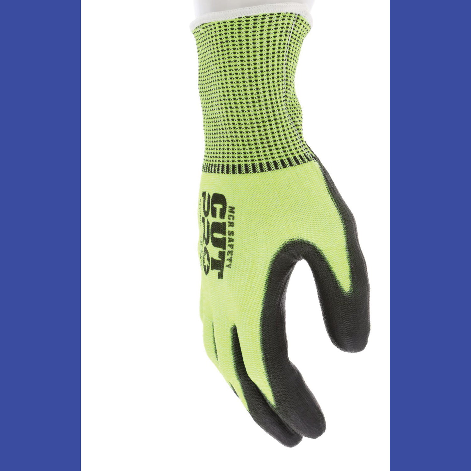 MCR™ Safety Cut Pro 9277PU Gloves, X-Large, Black/Lime, Dozen