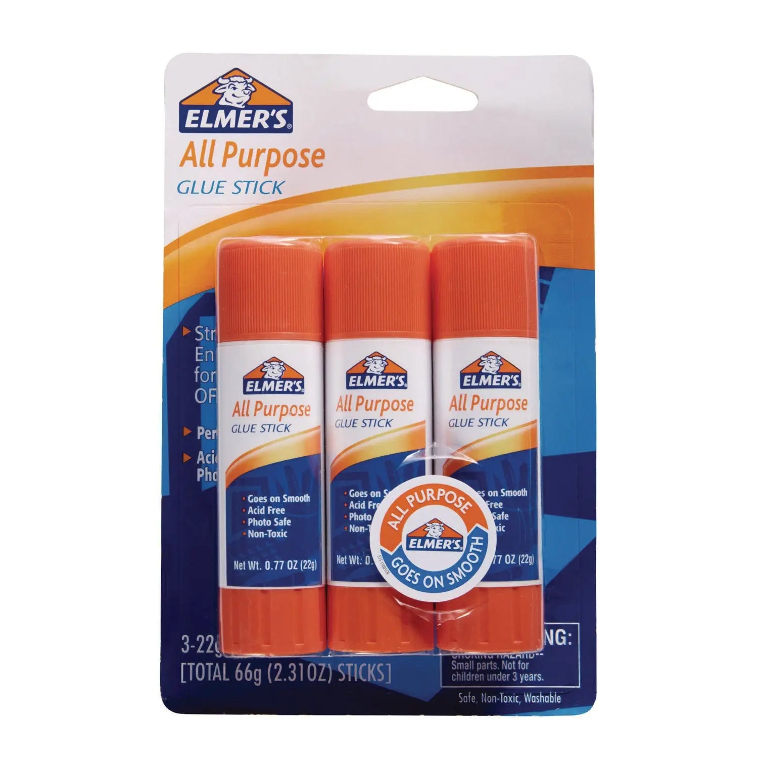 All Purpose Glue Stick, 0.77 oz, Dries Clear, 3/Pack Elmer's® Flipcost