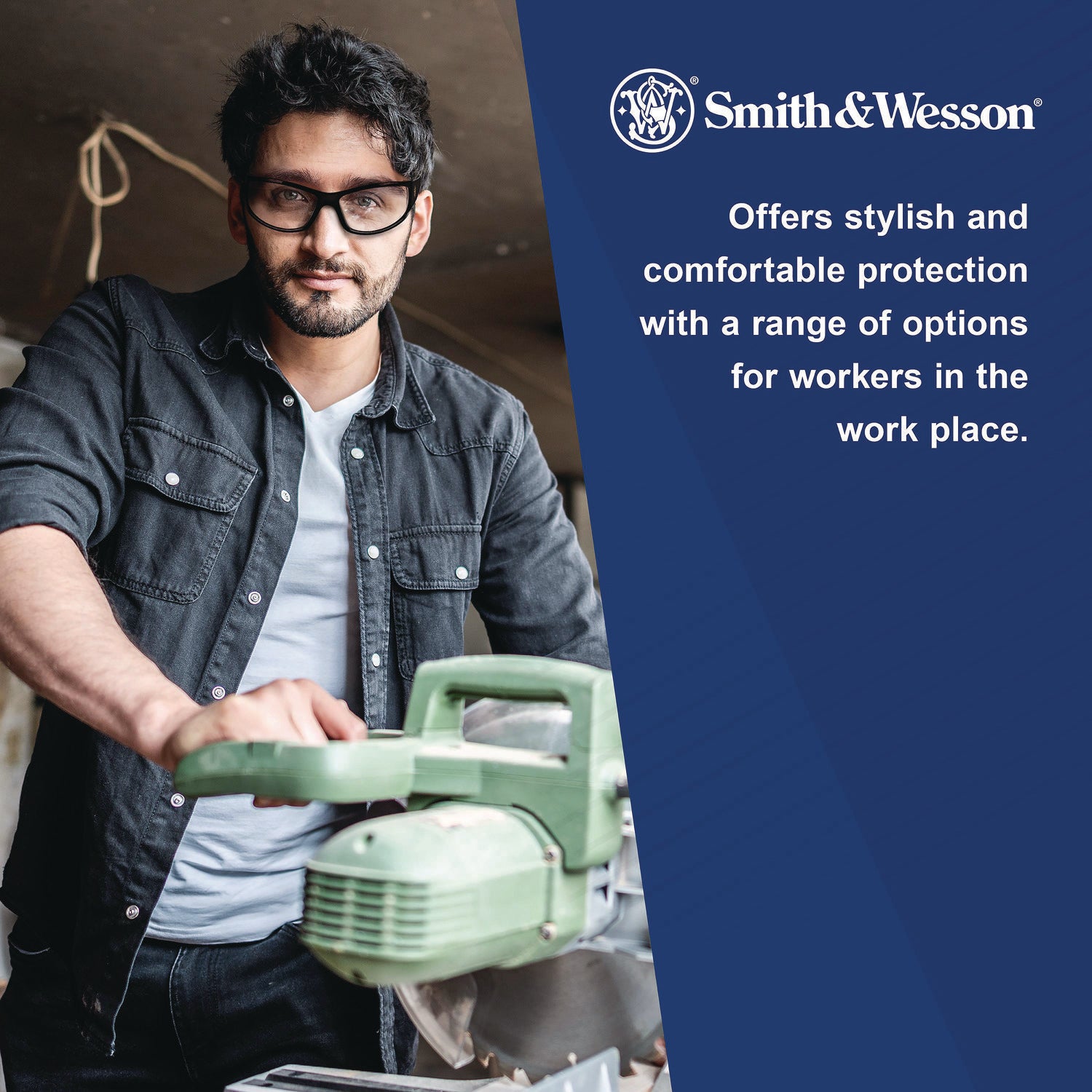 Smith & Wesson® 44 Magnum Safety Glasses, Black Frame, Clear Lens, 12/Box