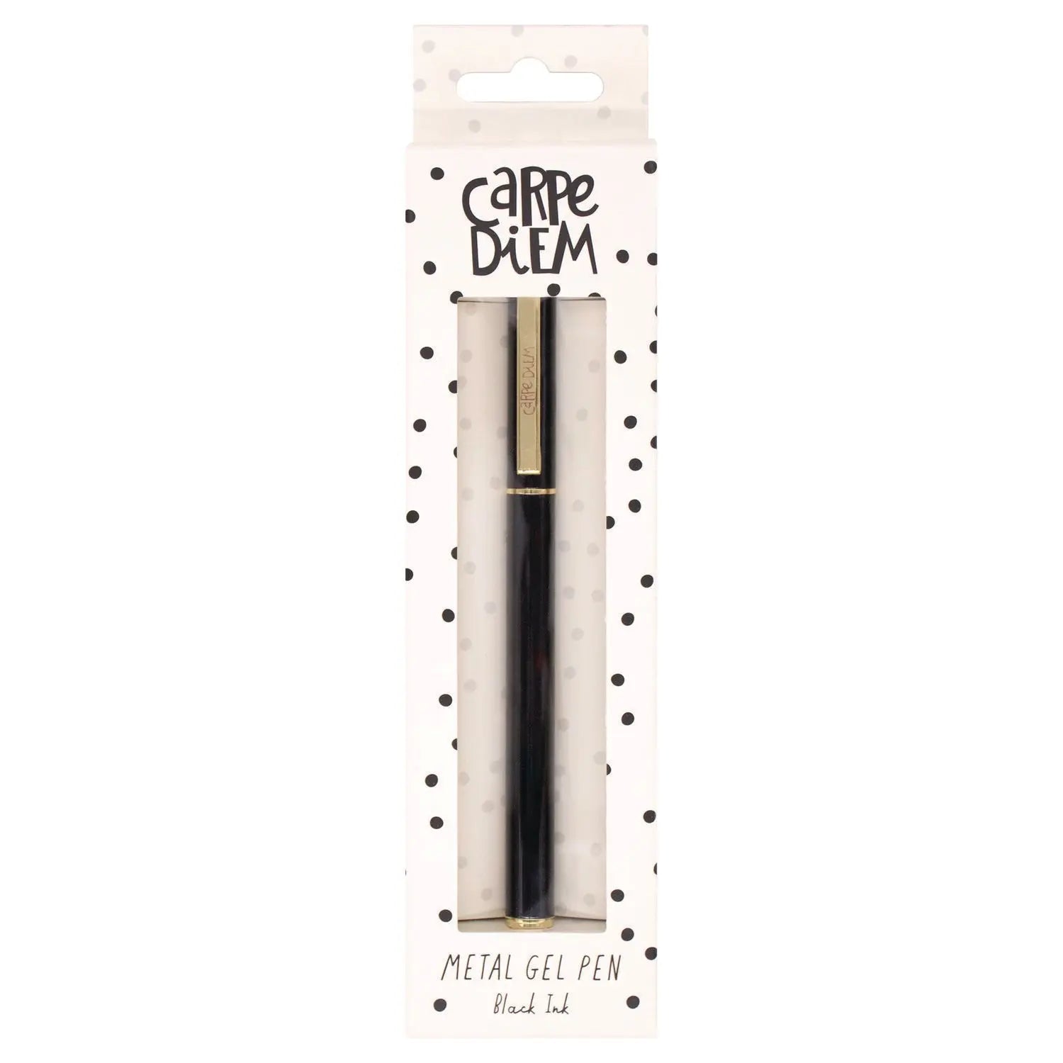 Carpe Diem All Metal Gel Pens Gel Pen, Stick, Medium 0.7 mm, Black Ink, Black Barrel, 6/Pack PUKKA PAD® Flipcost