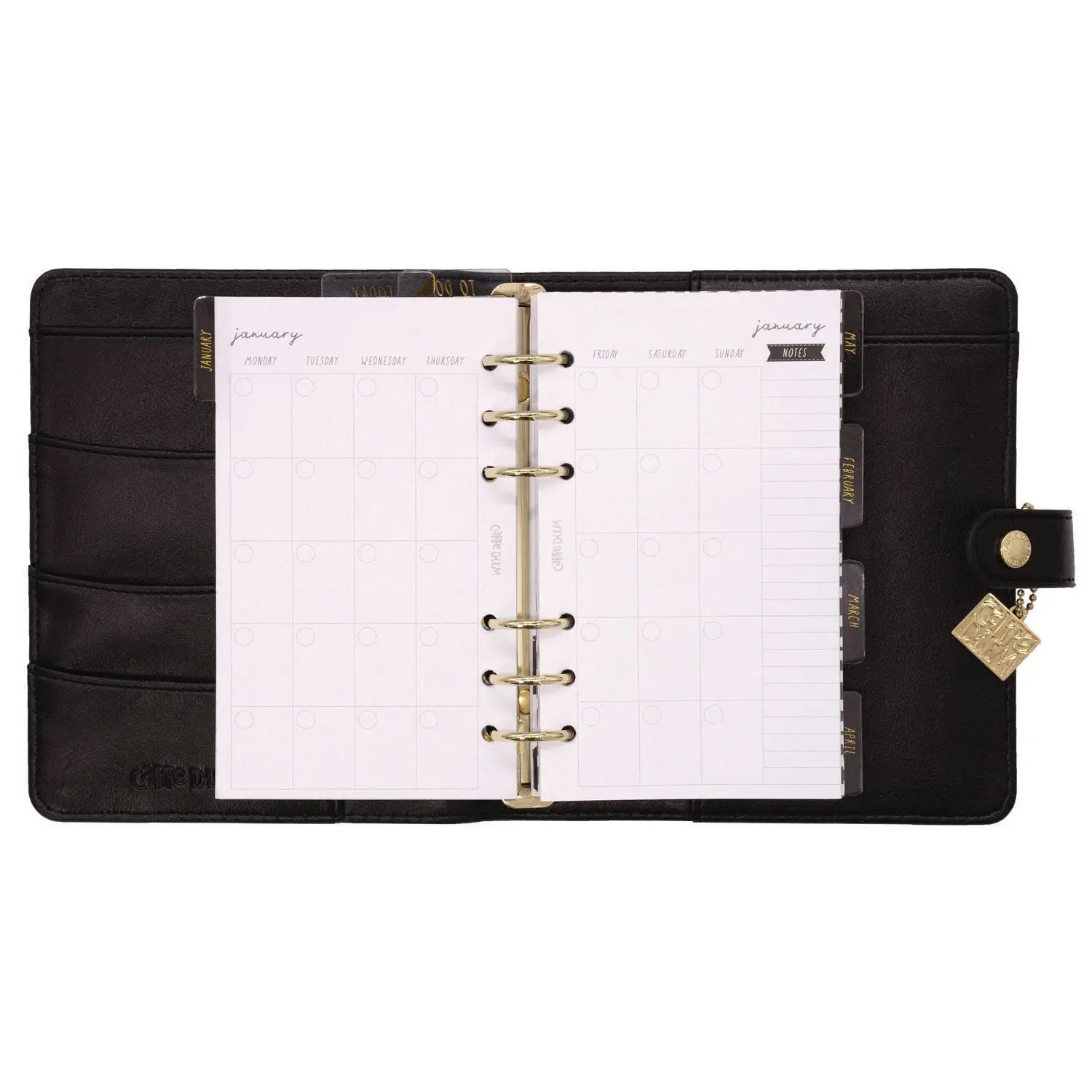 Personal Planner, 7.48 x 6.42, Black Cover, 12-Month, Undated PUKKA PAD® Flipcost