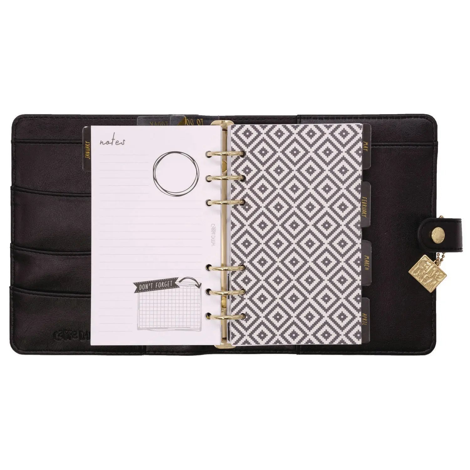 Personal Planner, 7.48 x 6.42, Black Cover, 12-Month, Undated PUKKA PAD® Flipcost
